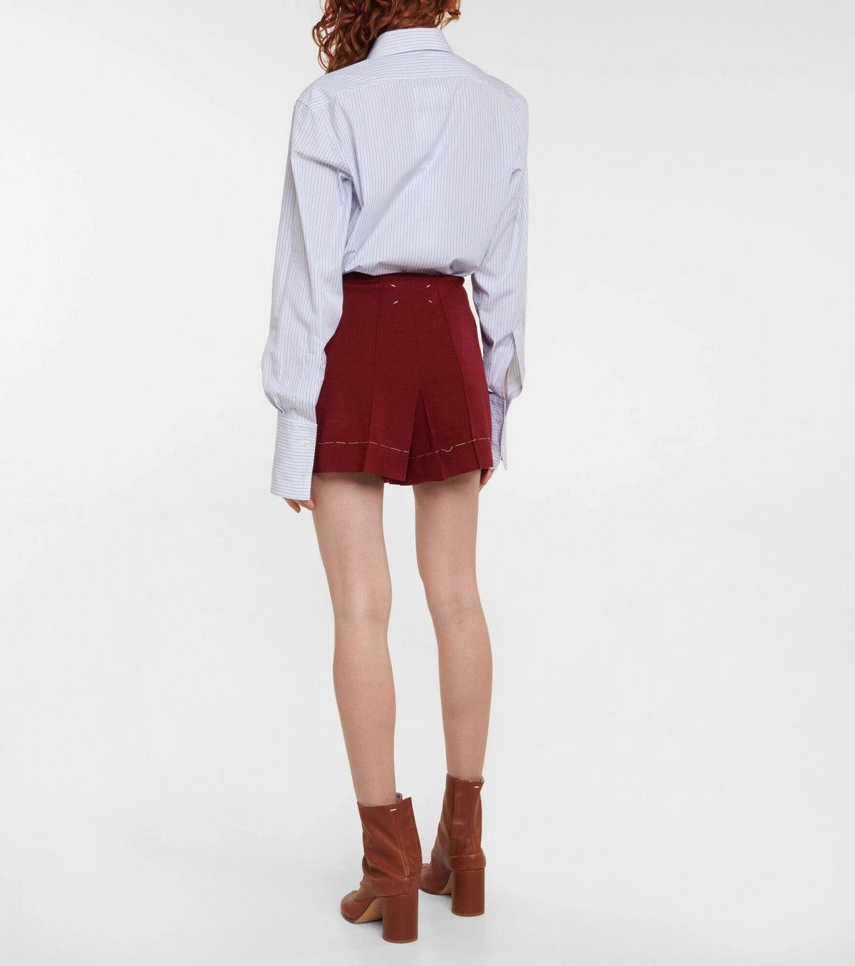 Maison Margiela o1y0625 Short in Burgundy Size 27" / US 4 / IT 40 - 4 Thumbnail