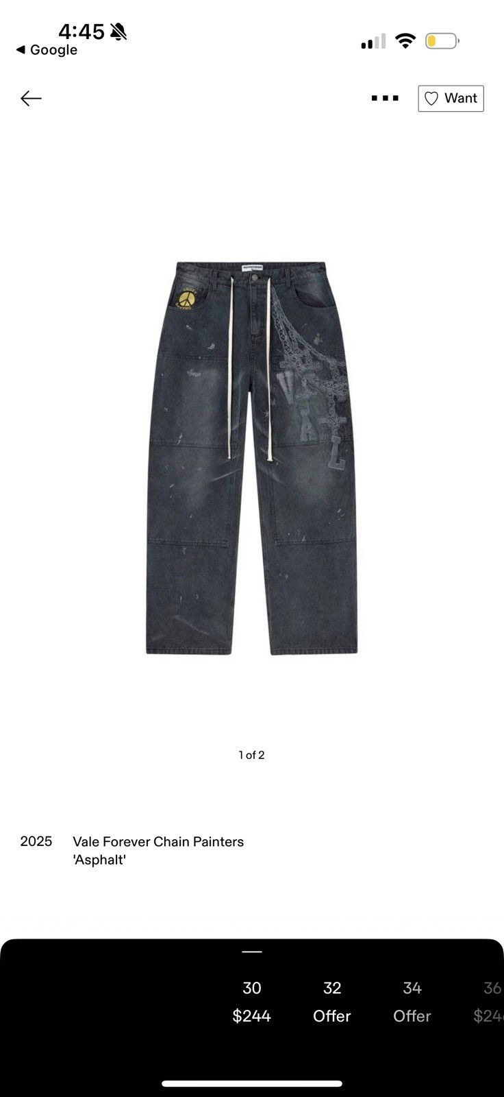 Vale Vale “chain Painters” Size US 30 / EU 46 - 2 Thumbnail