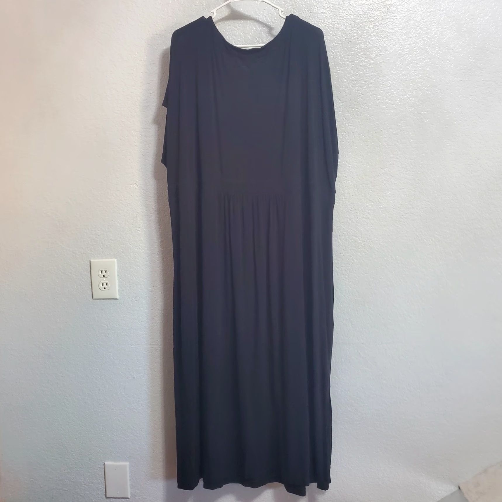 J. Jill J Jill Dress Plus Size 4X Black Short Sleeve Surplice Wrap Rayon Blend Stretch Size 40" / US 18 - 2 Thumbnail