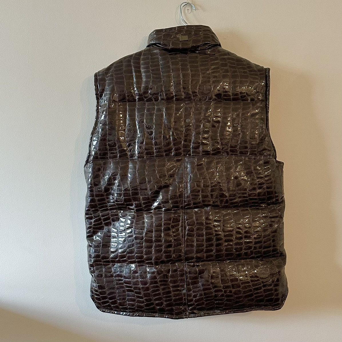 Fubu Vintage Y2K Fubu The Collection Croc Embossed Leather Vest Size US L / EU 52-54 / 3 - 2 Thumbnail