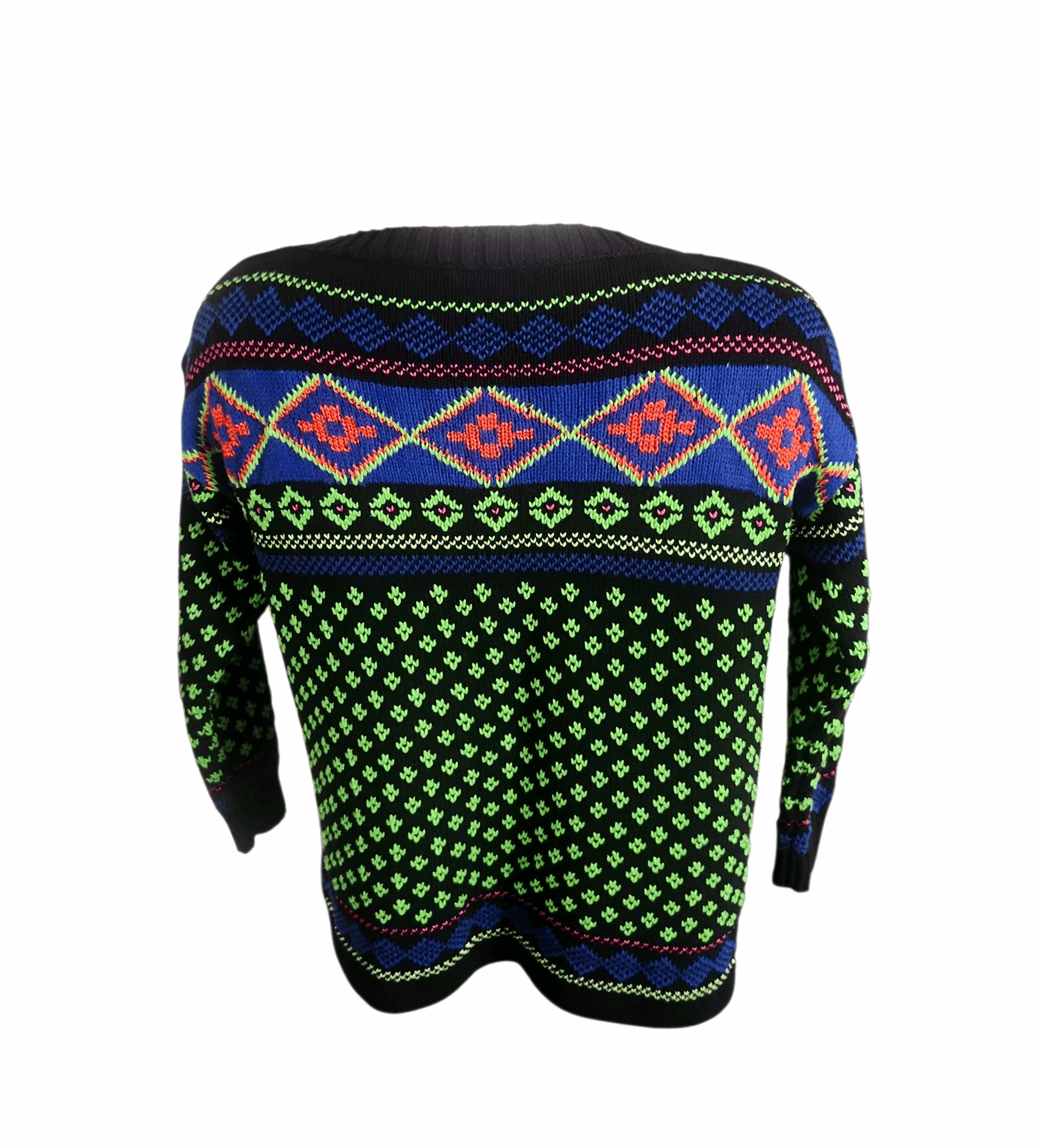 Ralph Lauren Ralph Lauren Vtg Neon Knit Crewneck Sweater 90s Navajo Size L / US 10 / IT 46 - 3 Thumbnail