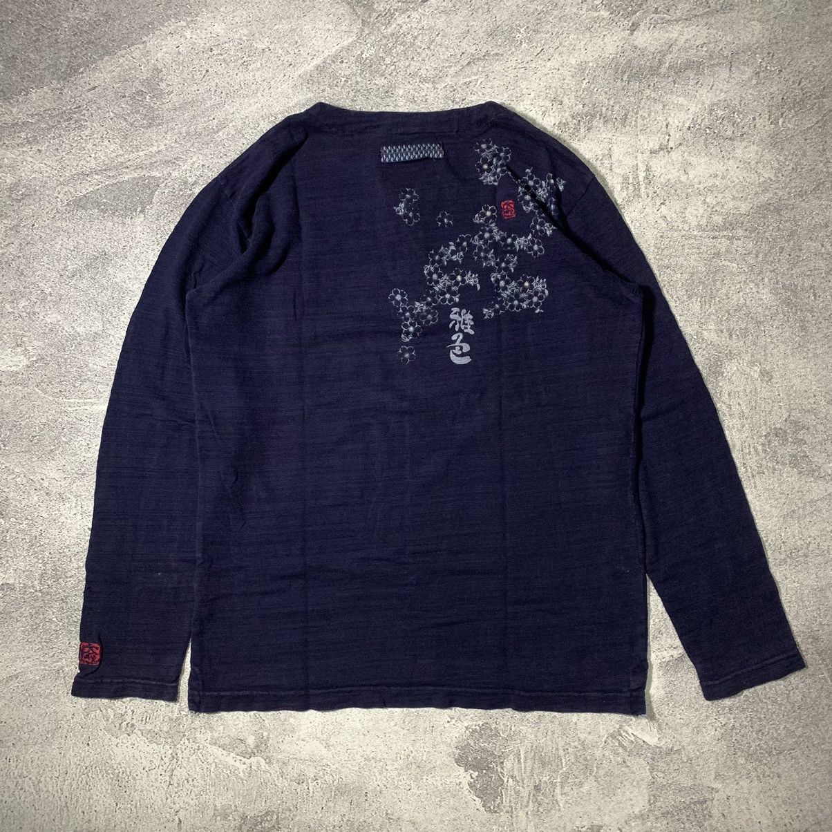 Japanese Brand JAPANESE TRADITIONAL FLOWER LONG SLEEVE SUKAJAN STYLE Size US M / EU 48-50 / 2 - 2 Thumbnail
