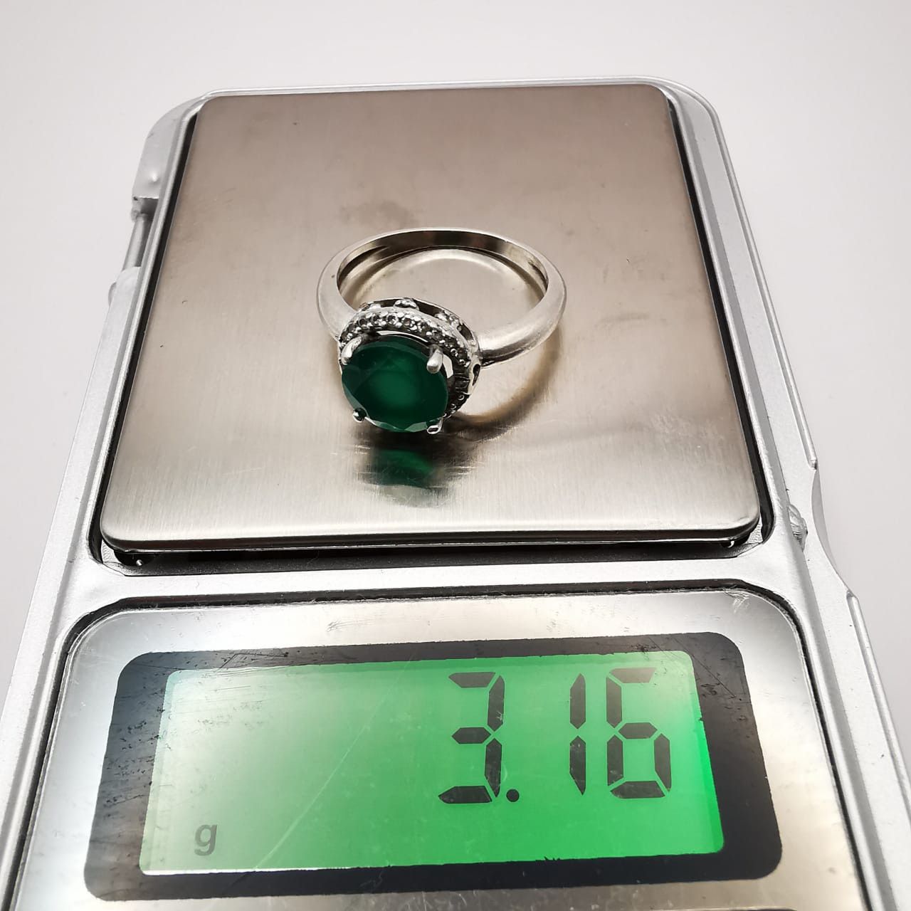 Jewelry Vintage Women's Ring 925 Sterling Silver Green Agate size 7 Size ONE SIZE - 8 Thumbnail