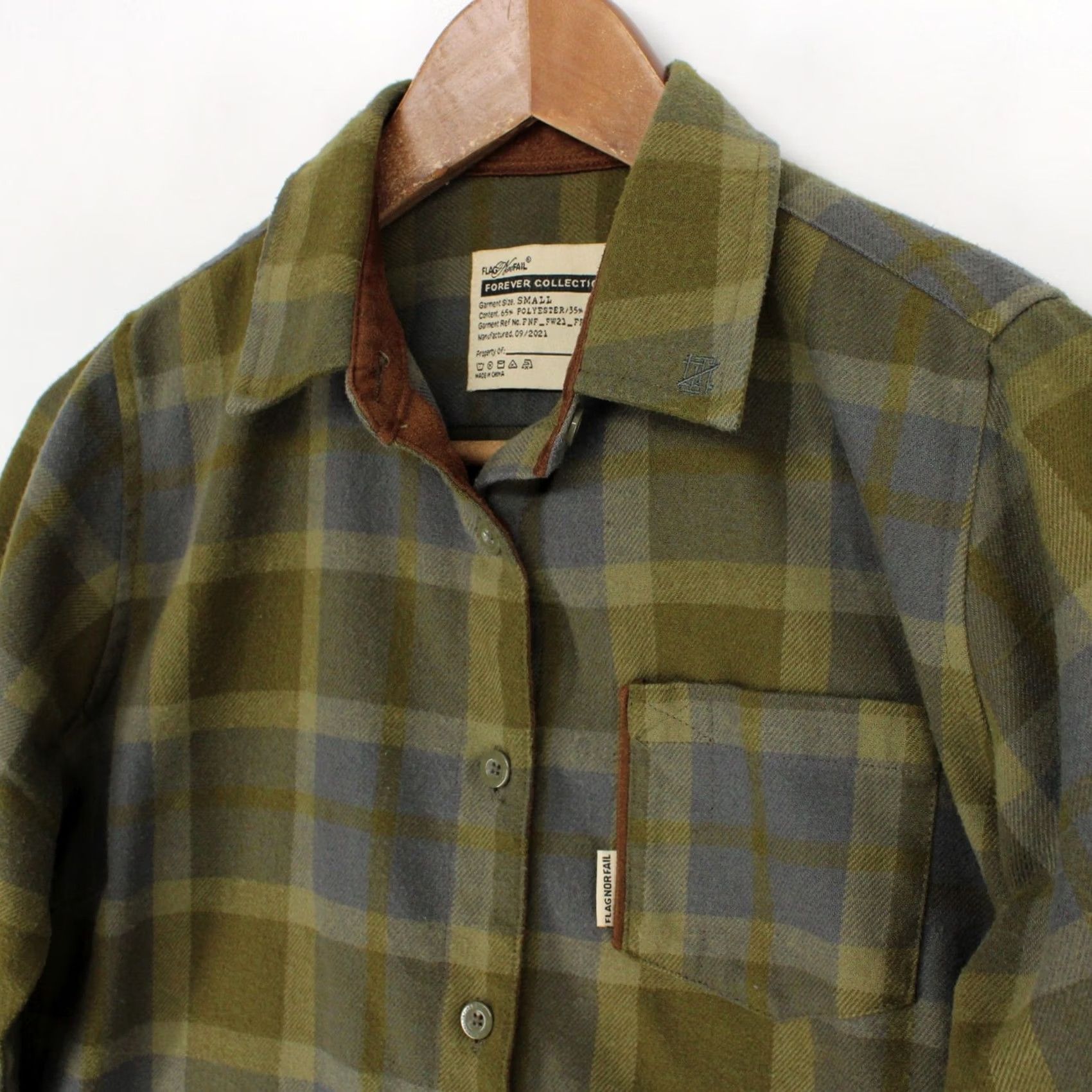 Vintage Flag Nor Fail Forever Collection Shirt Womens Small Green Plaid Flannel Size S / US 4 / IT 40 - 3 Thumbnail