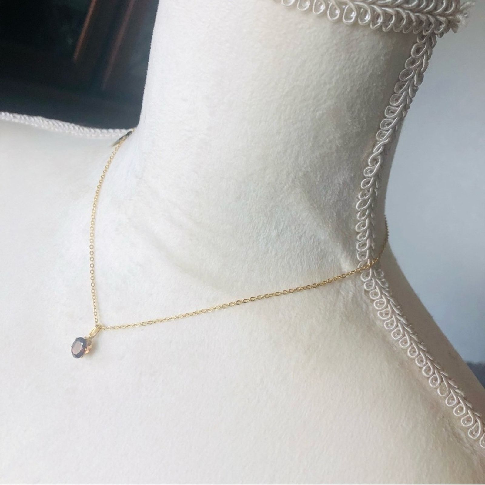 Vintage Vintage genuine garnet gold plated rolo chain necklace NWT Size ONE SIZE - 7 Thumbnail