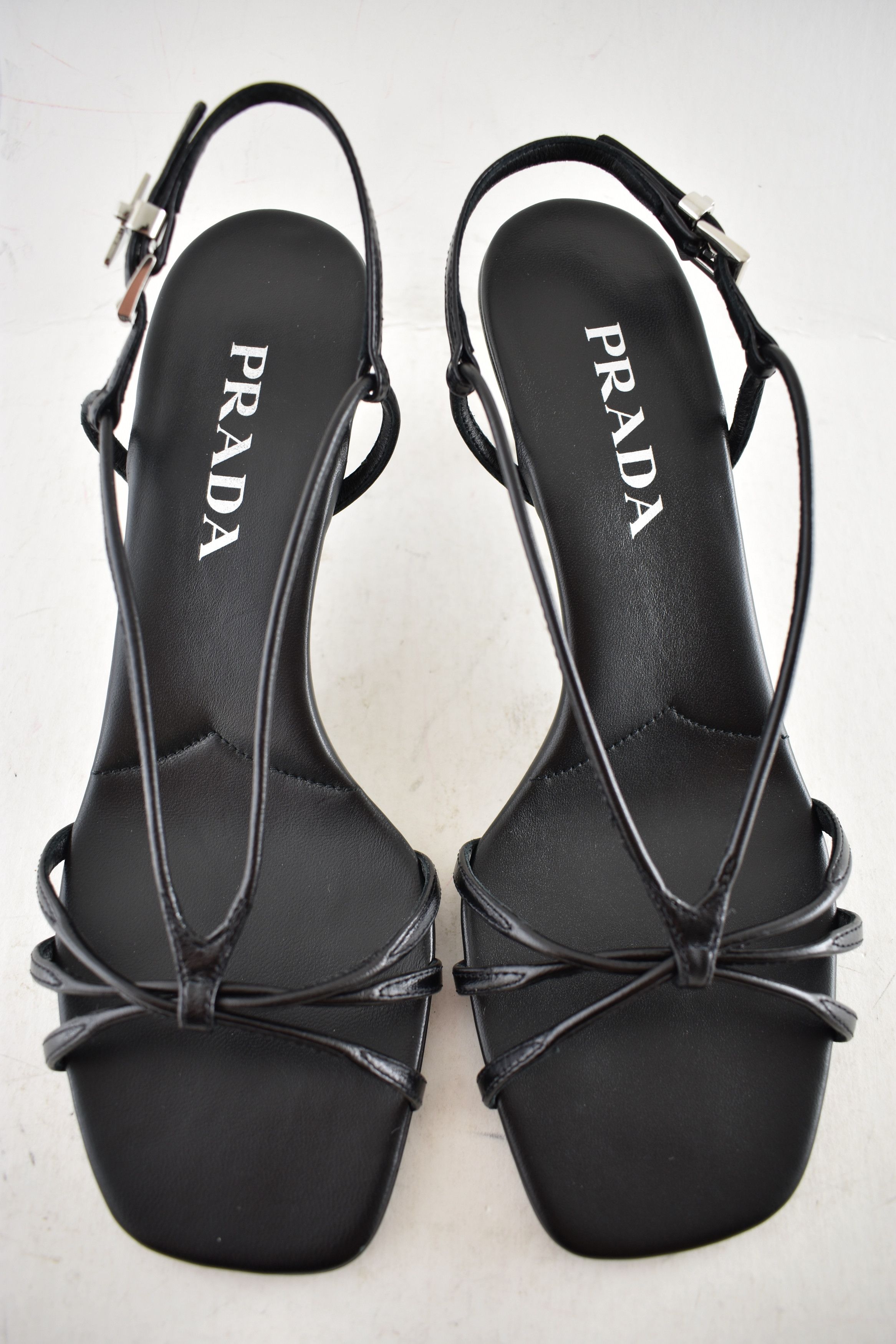 Prada Prada Capretto Strappy 55mm Leather Sandal Kitten Heel 38 Size US 8 / IT 38 - 10 Thumbnail