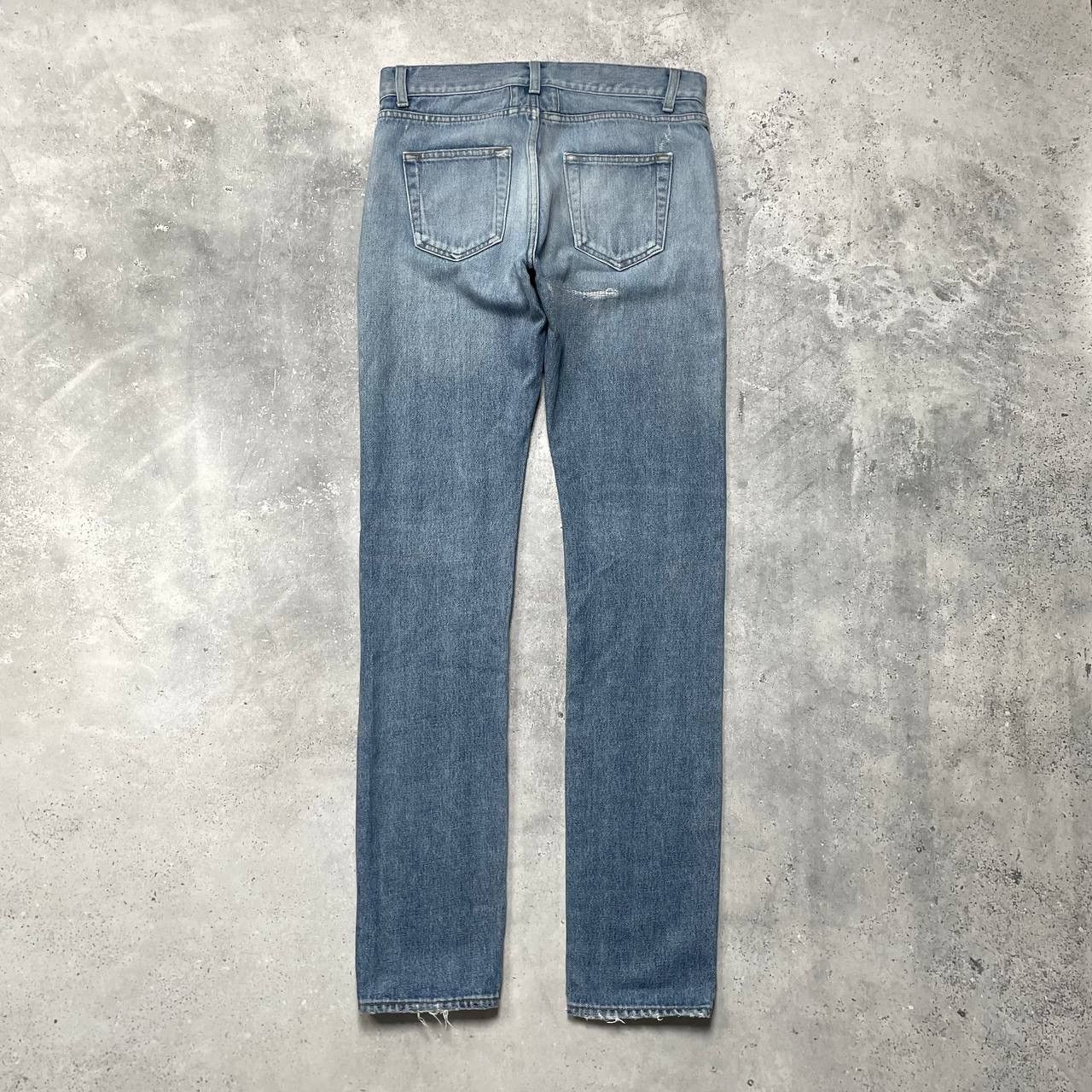 Saint Laurent Paris Saint Laurent D02 Washed Blue Distressed Jeans Skinny Fit Size US 30 / EU 46 - 2 Thumbnail