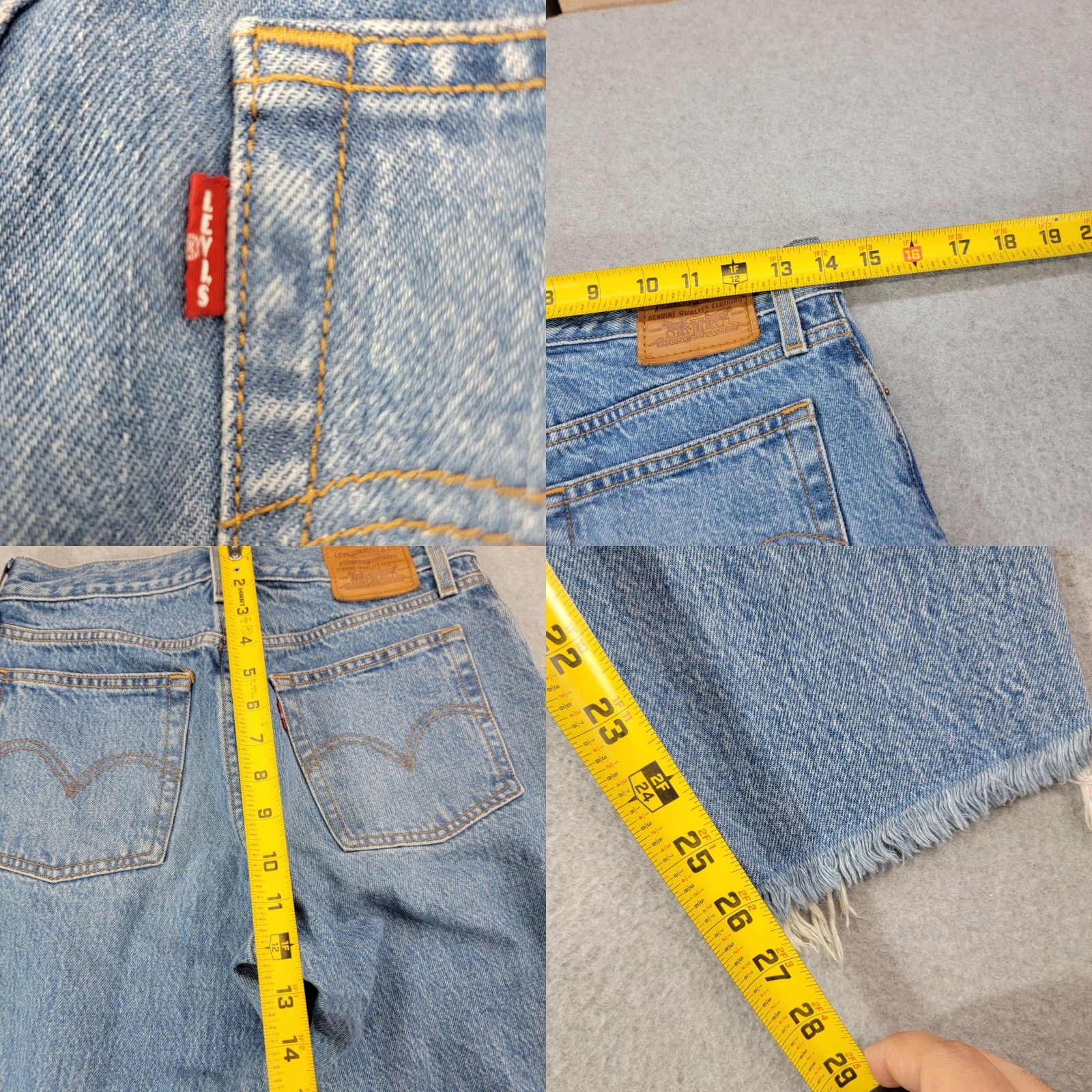 Levi's Levi's Jeans Womens 27 Blue Wedgie High Rise Button Fly Distressed Raw Hem Jeans Size 27" / US 4 / IT 40 - 8 Thumbnail