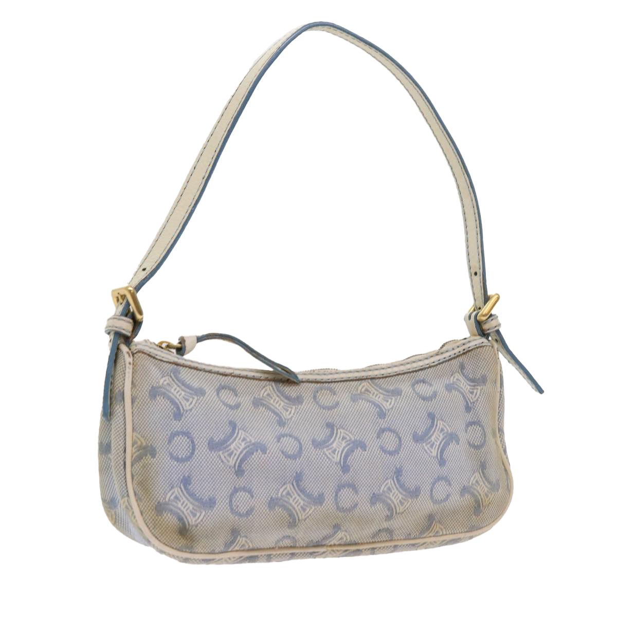 image of Celine C Macadam Canvas Accessory Pouch Light Blue Auth Bs9099, Women's