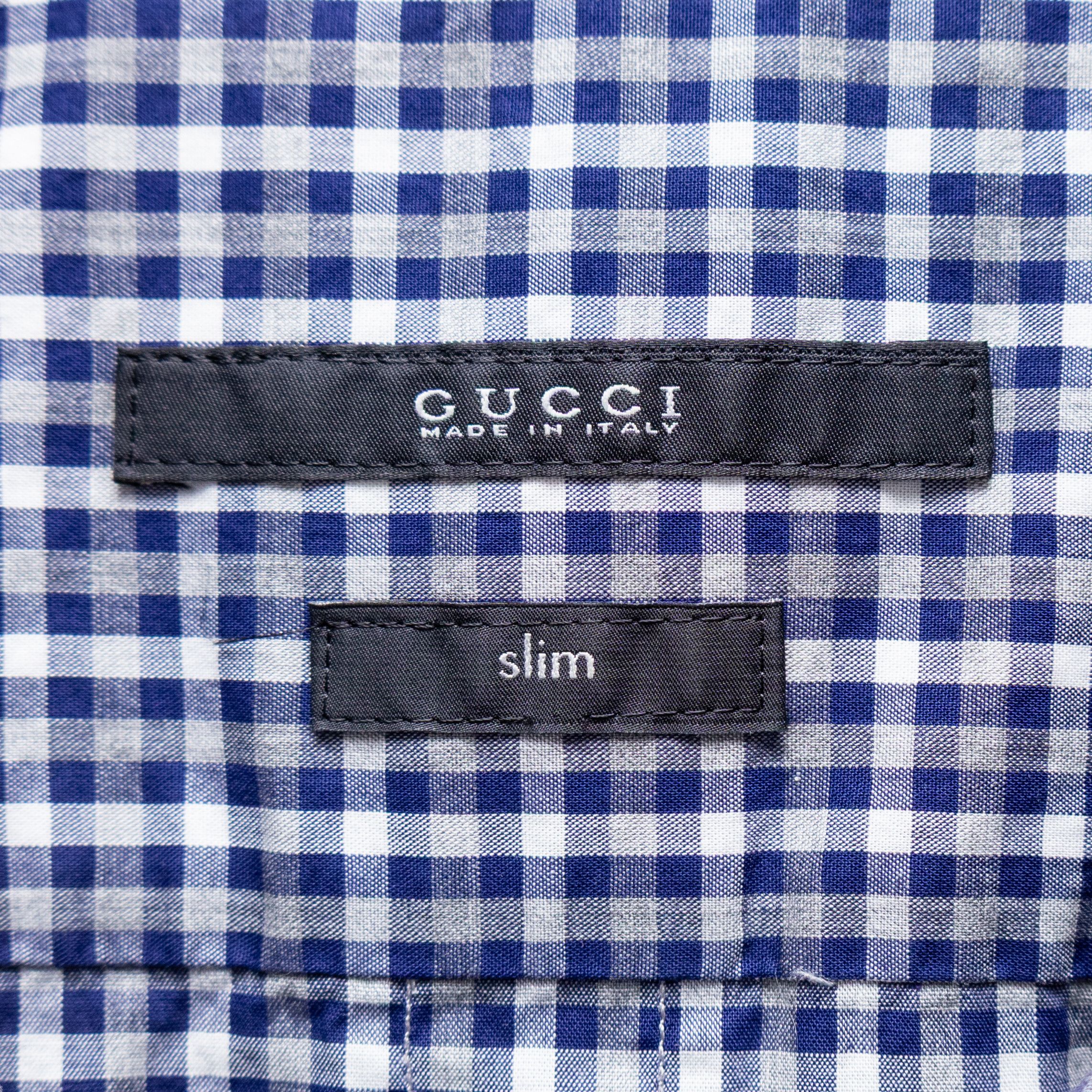 Gucci Gucci Men’s Slim Fit Gingham Check Dress Shirt Tom Ford Era Size US L / EU 52-54 / 3 - 3 Thumbnail