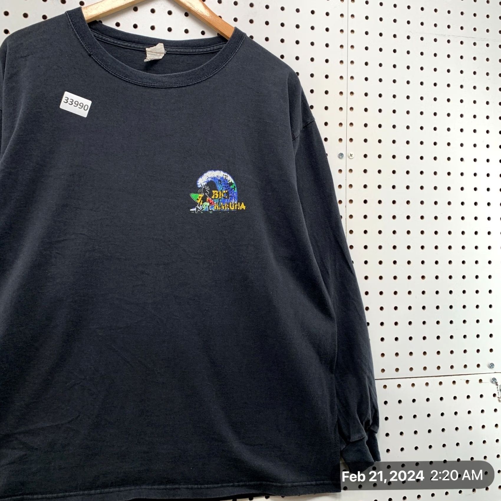 Delta VINTAGE Big Kahuna Maui Hawaii Shirt Mens XL Black Long Sleeve Surfer Size US XL / EU 56 / 4 - 5 Thumbnail