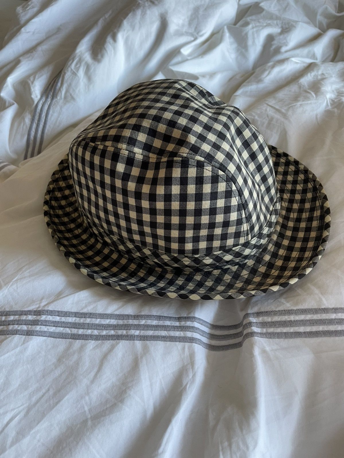 Kenzo Y2K Gingham Pork Pie Hat sz 2 Size ONE SIZE - 1 Thumbnail