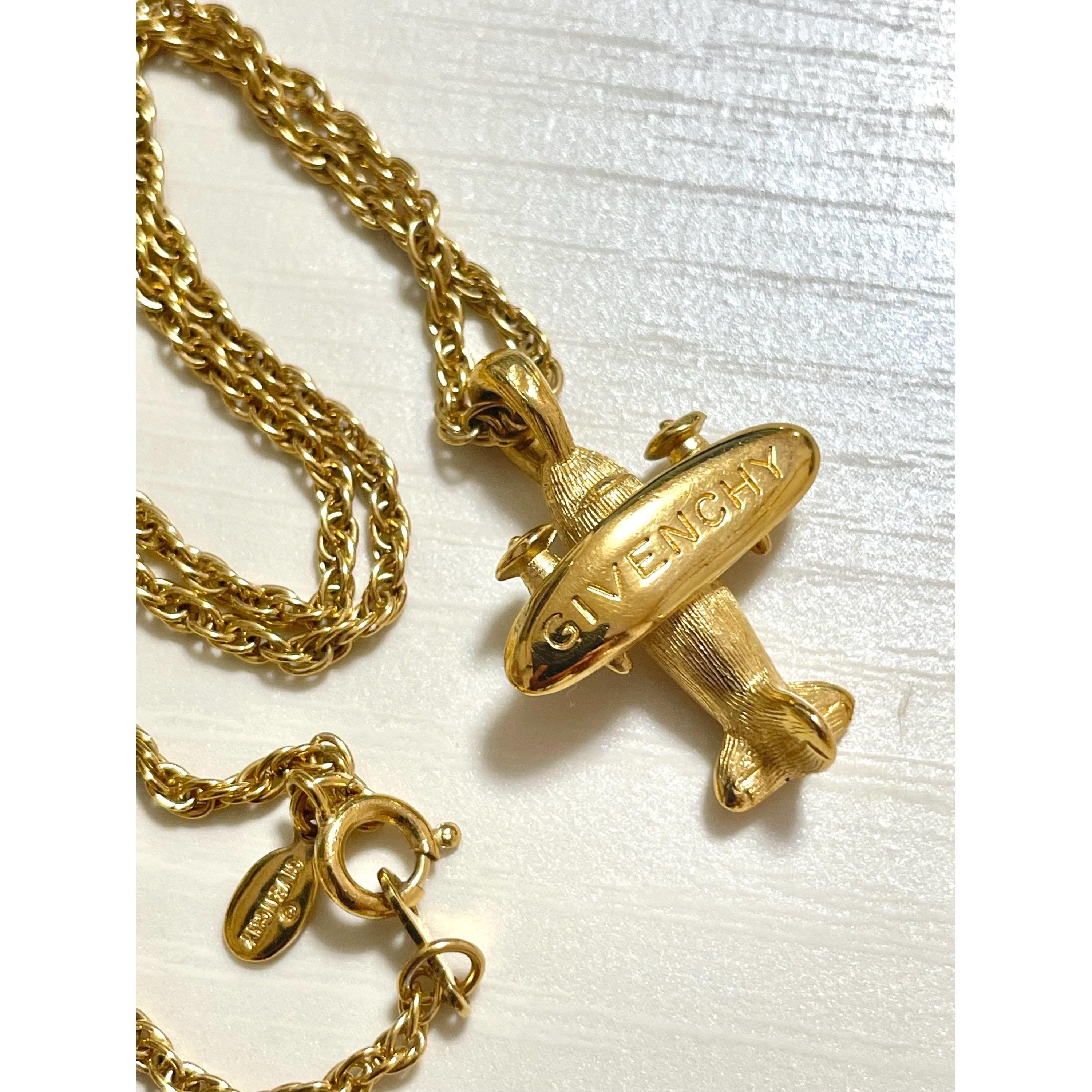 Givenchy Vintage Givenchy golden chain necklace with airplane top Size ONE SIZE - 3 Thumbnail