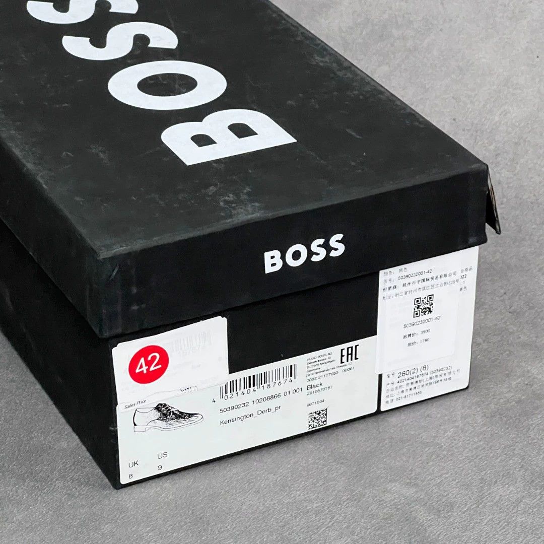 Hugo Boss HUGO BOSS Black Leather Derbies Size US 9 / EU 42 - 9 Thumbnail