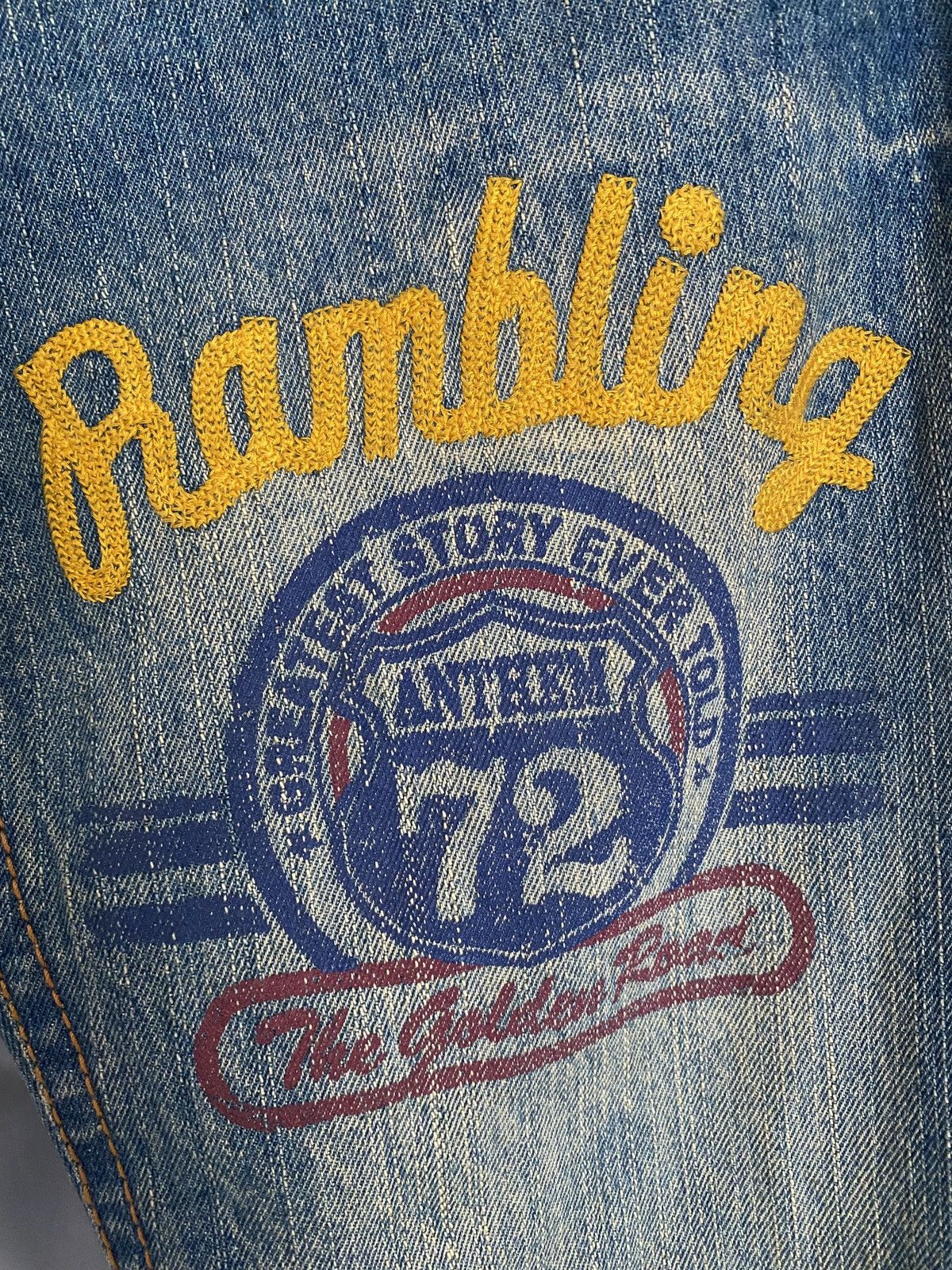 Hysteric Glamour Playchess Jeans Painted Jeans Rework Size US 33 - 3 Thumbnail