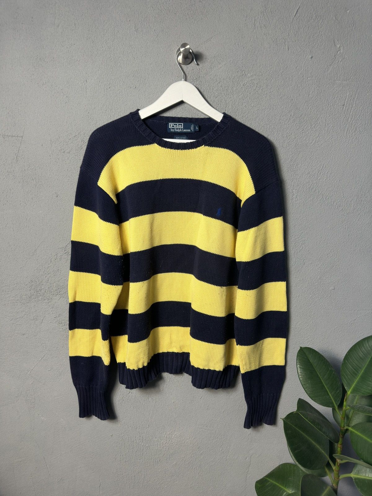 Polo Ralph Lauren × Ralph Lauren × Vintage Vintage 90s oversized luxury Striped Ralph Lauren Sweater Size US L / EU 52-54 / 3 - 1 Thumbnail