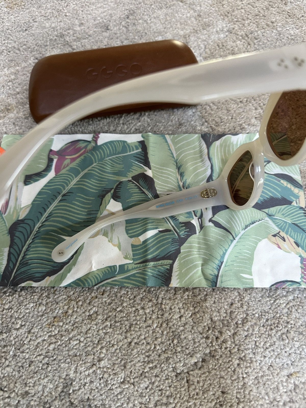 Garrett Leight Retro Biggie Ecru Marigold Sunglasses Size ONE SIZE - 4 Thumbnail