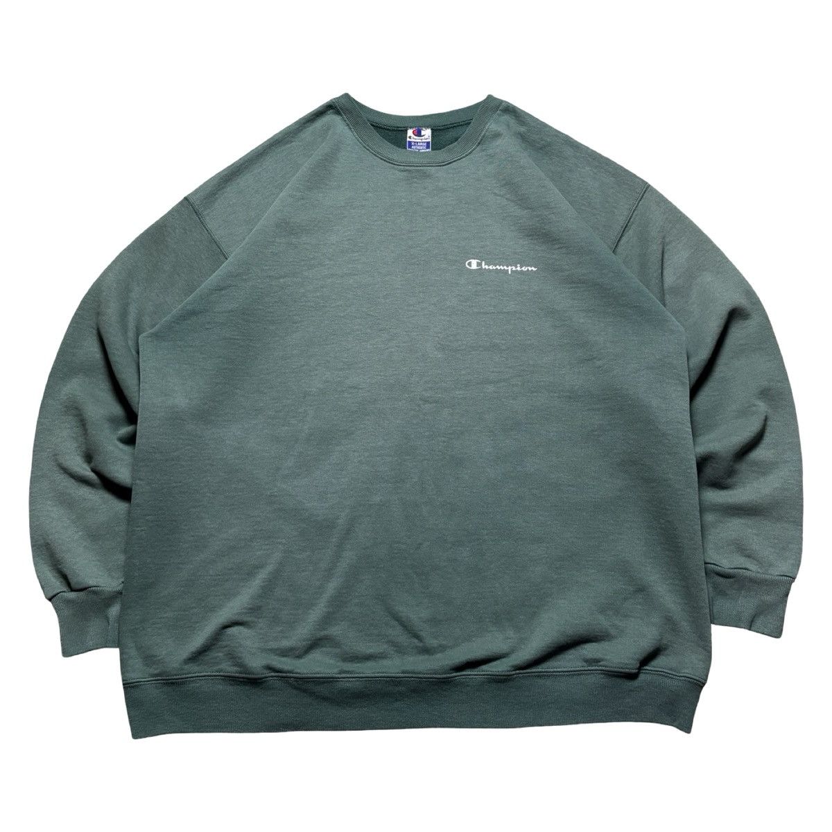 Champion Vintage 90s Champion Faded Forest Green Pullover Sweatshirt Size US XL / EU 56 / 4 - 2 Thumbnail