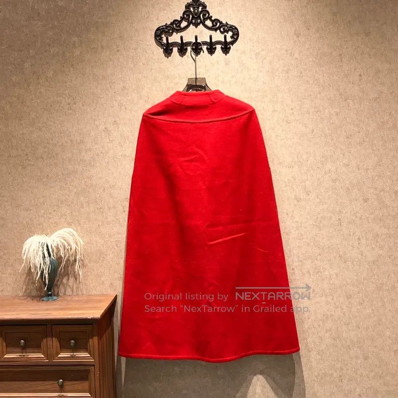 Valentino Valentino Red wool cape coat Size S / US 4 / IT 40 - 2 Thumbnail