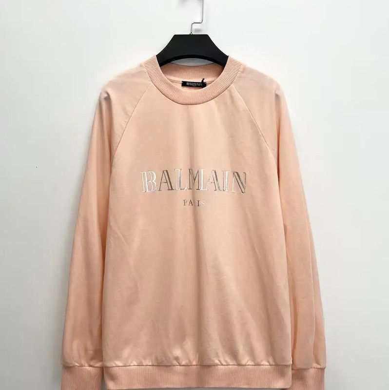 Balmain Balmain Spring Autumn Pink Logo Sweatshirt 0089 Size M / US 6-8 / IT 42-44 - 1 Thumbnail