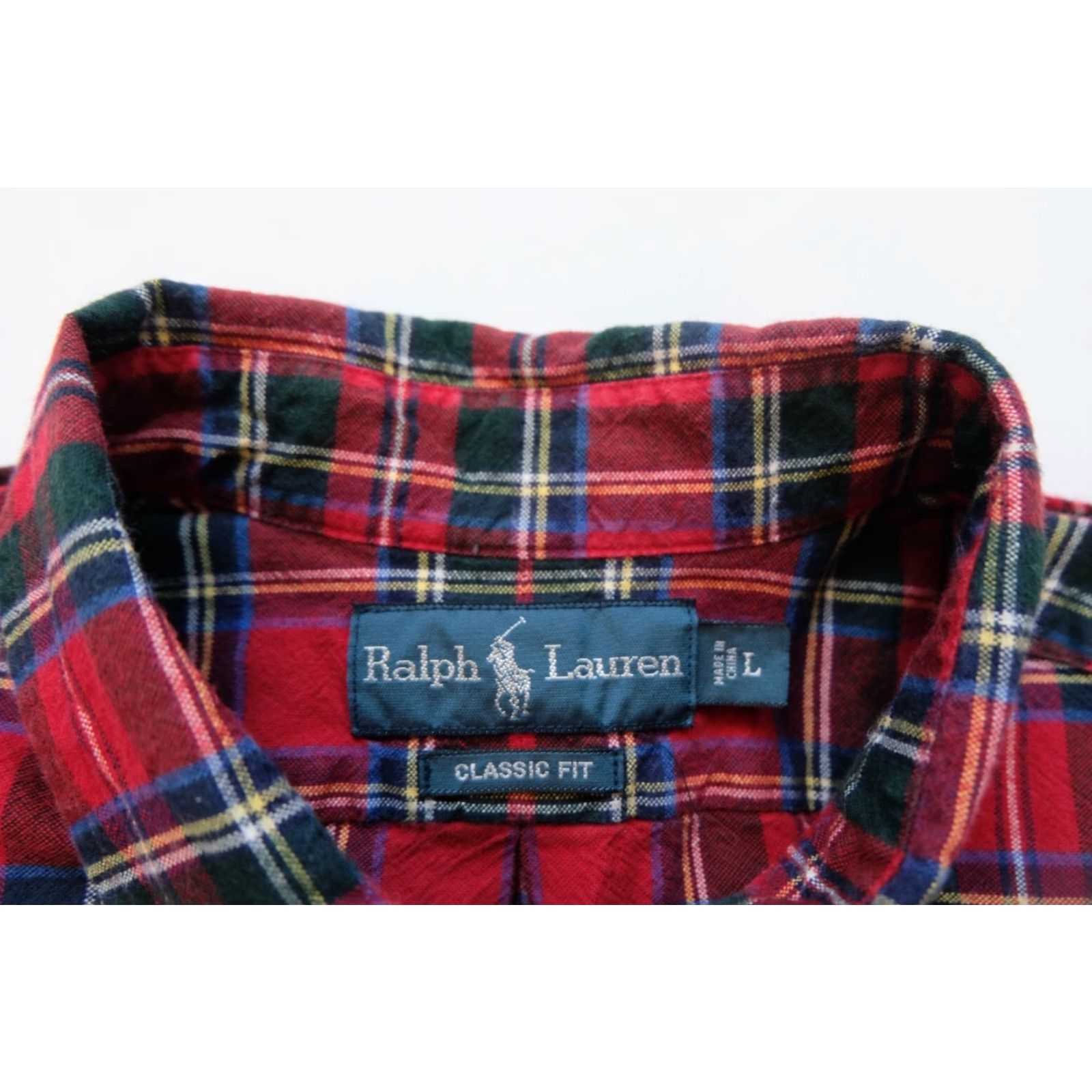 Ralph Lauren RALPH LAUREN CLASSIC FIT 100% COTTON PLAID RED BUTTON DOWN SHIRT MEN L Size Size US L / EU 52-54 / 3 - 5 Thumbnail