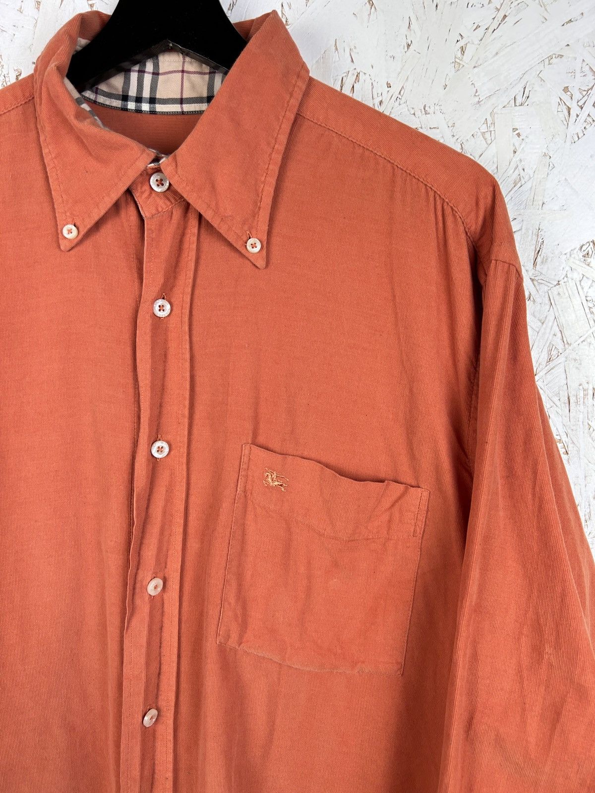 Burberry Vintage Burberry Micro Corduroy Velvet Button Up Shirt Size US L / EU 52-54 / 3 - 2 Thumbnail