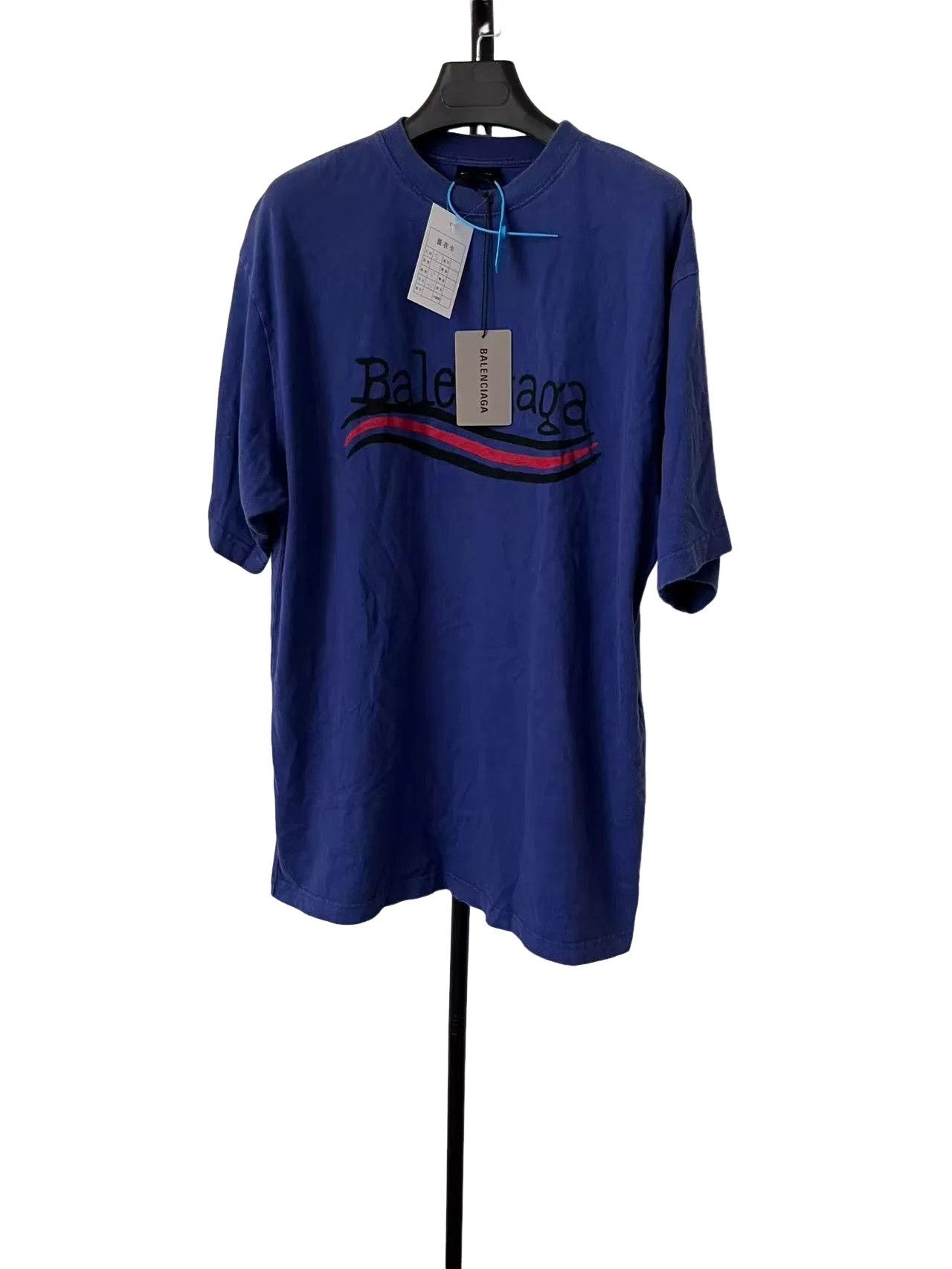 Balenciaga Balenciaga Logo Print Wave T-Shirt Size S Size US S / EU 44-46 / 1 - 1 Thumbnail