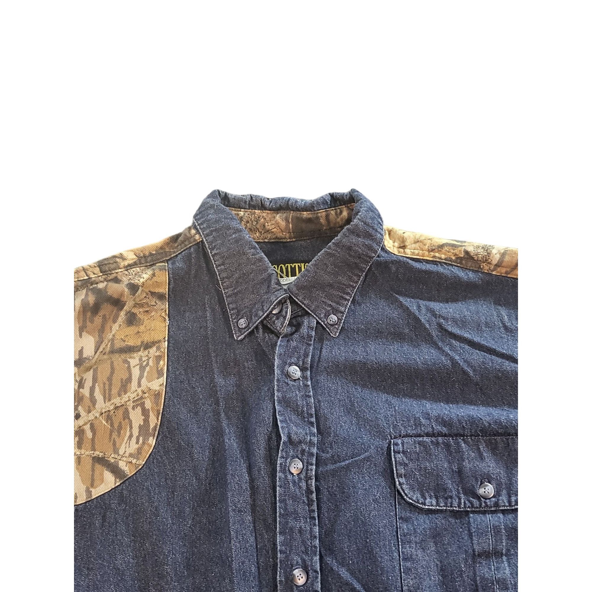 Other Vintage Scottish Greys Button Up Shirt Men Sz XL Denim Camo Size US XL / EU 56 / 4 - 2 Thumbnail