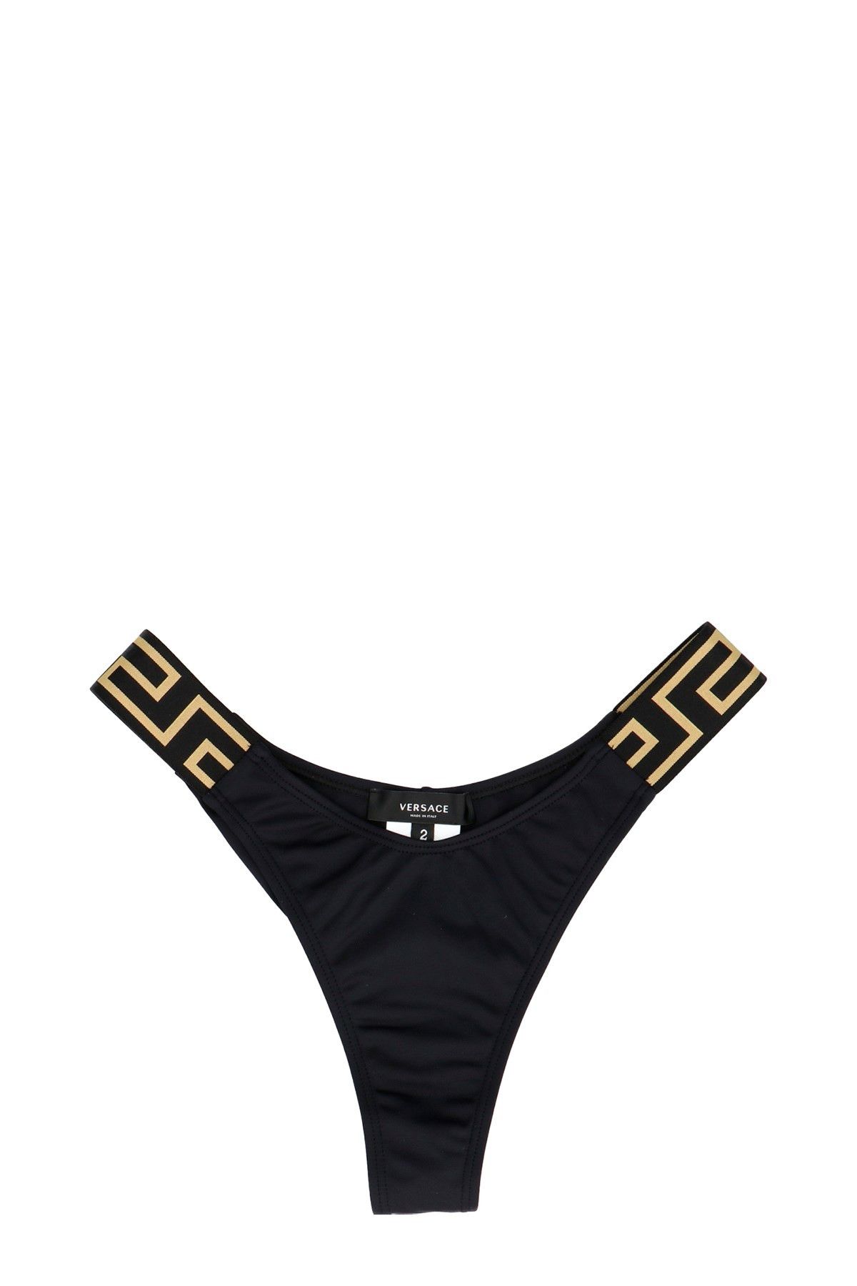 image of Versace ‘Greca’ Bikini Bottoms in Black, Women's (Size XL)