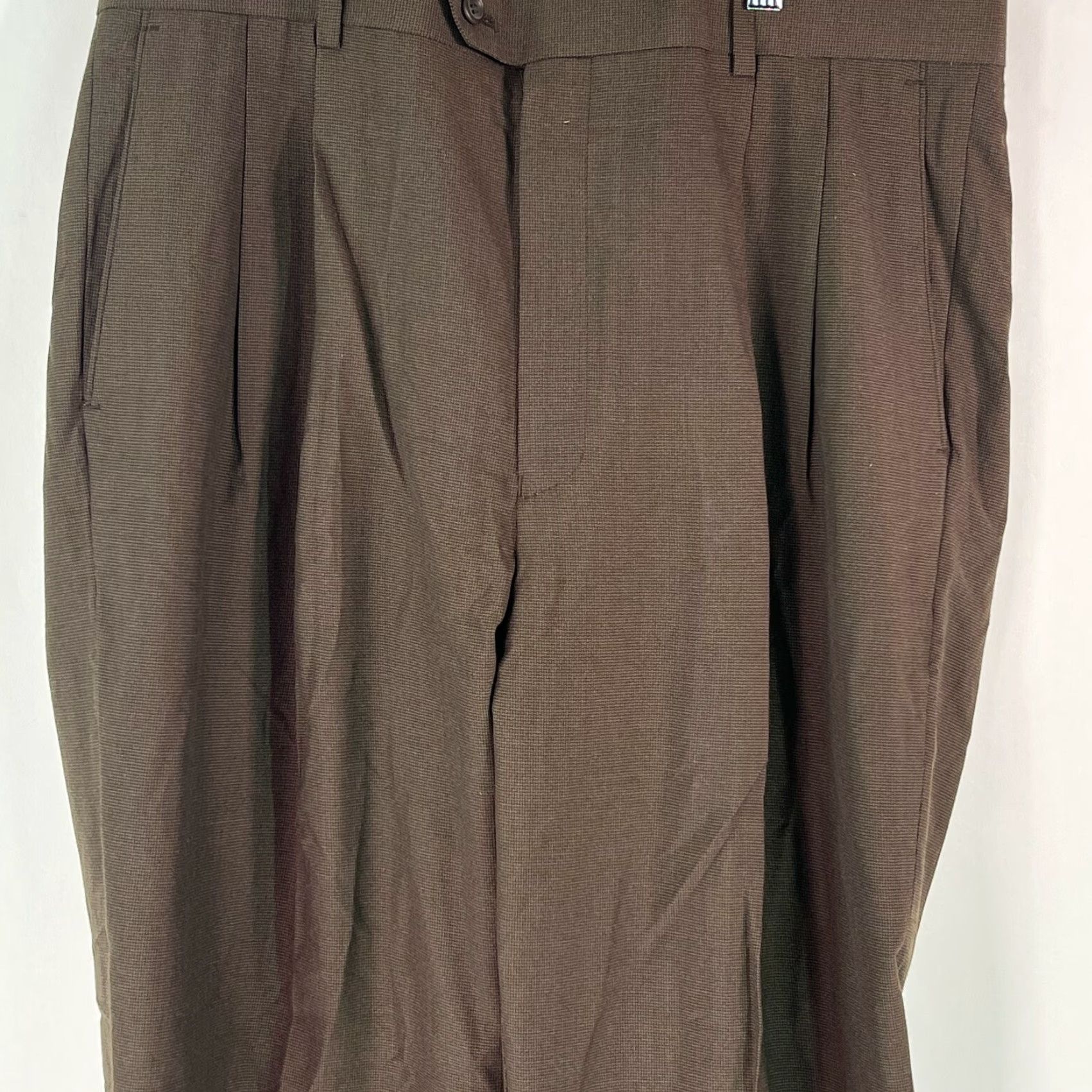 Louis Raphael Men Dress Pant Straight Mid Rise Chocolate Brown 36X32 Pant Formal Casual Bro wn?