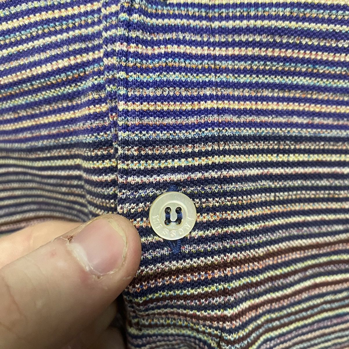 Missoni Missoni Striper Polo T-Shirt Vintage Size US L / EU 52-54 / 3 - 5 Thumbnail