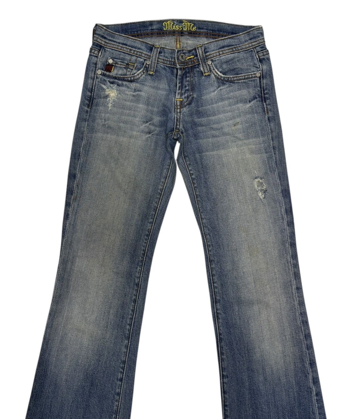 MR & MRS ITALY × Miss Me Vintage Flared Jeans Miss Me Bootcut Distressed Denim Jeans Size 28" / US 6 / IT 42 - 5 Thumbnail