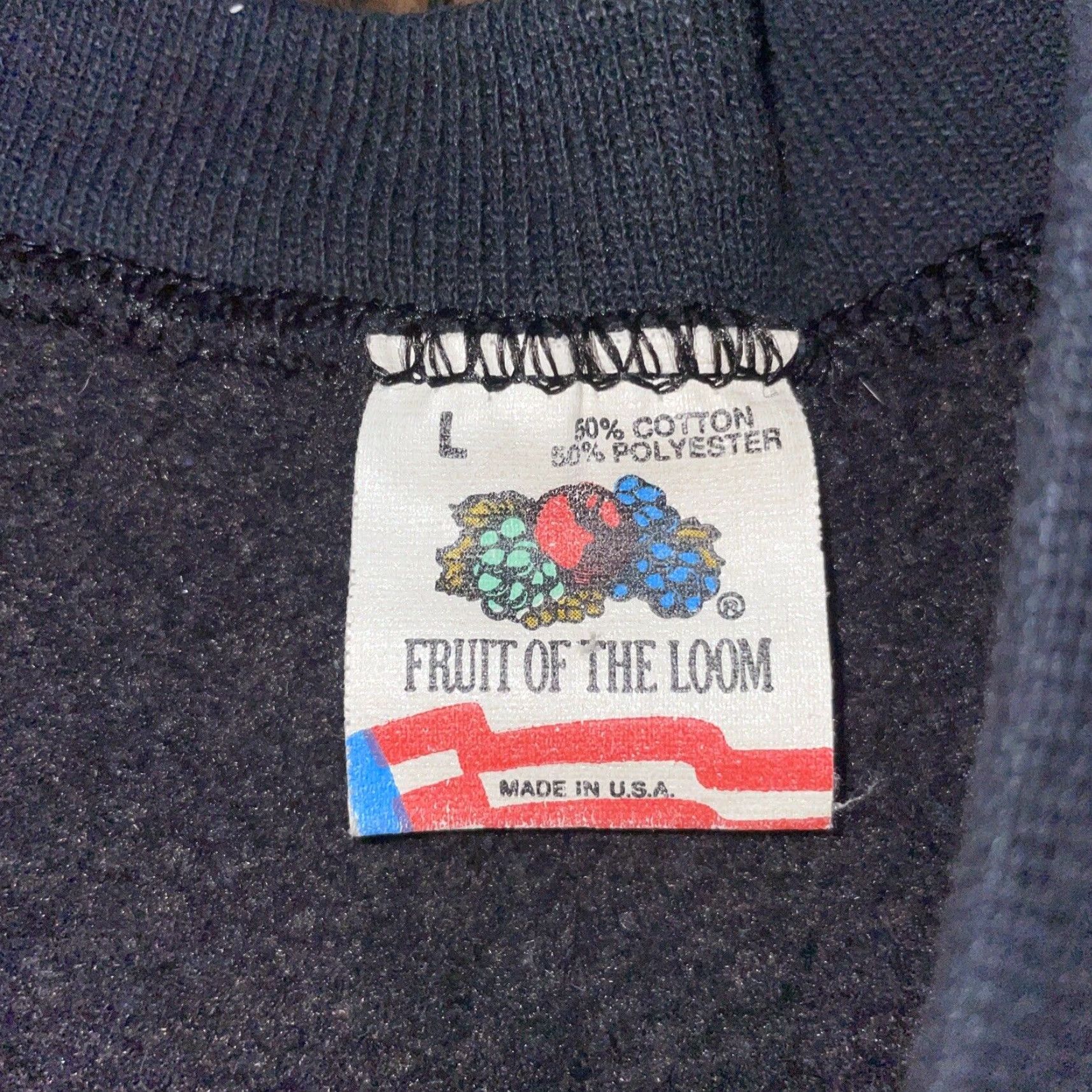 Fruit Of The Loom VINTAGE Fruit of the Loom Black Long Sleeve T-Shirt USA Biking Mens L Size US L / EU 52-54 / 3 - 3 Thumbnail