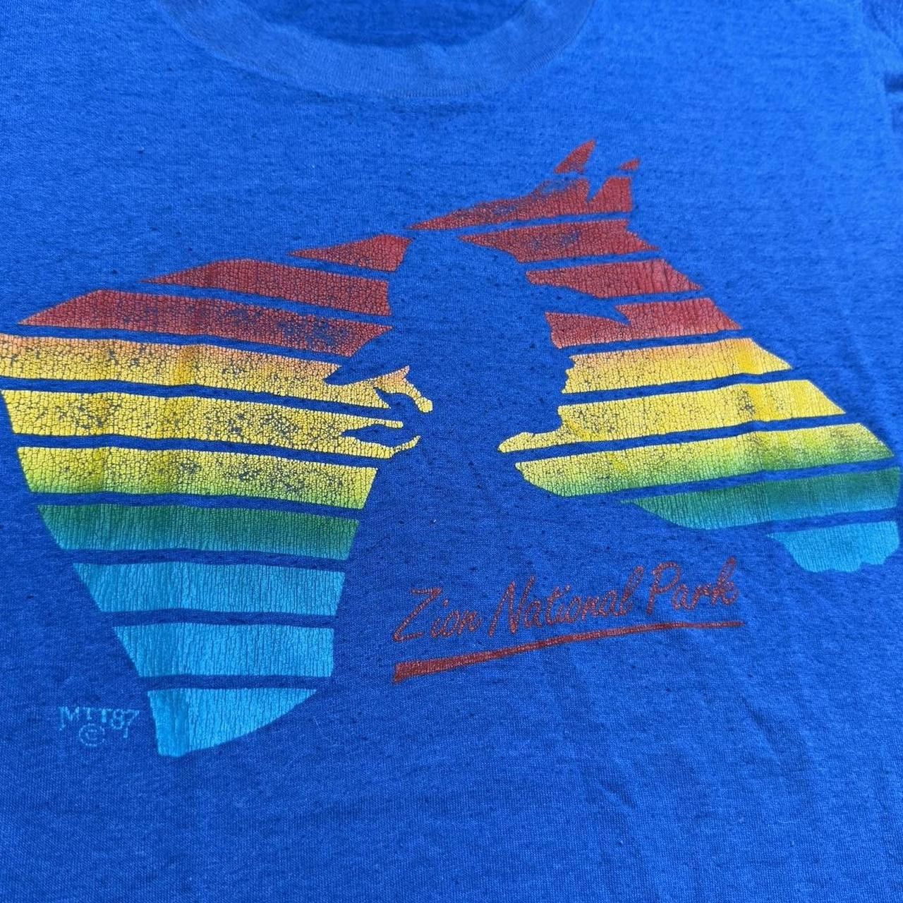 Designer True Vintage Zion National Park 80s Cowboy Horse T-Shirt Size US M / EU 48-50 / 2 - 2 Thumbnail