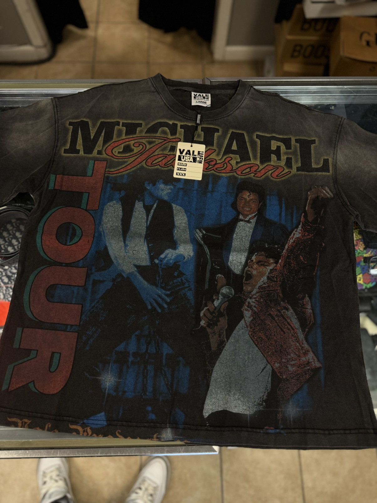 Vale Vale Valley Black Michael Jackson Tee Shirt Size L (NEW) Size US L / EU 52-54 / 3 - 5 Thumbnail