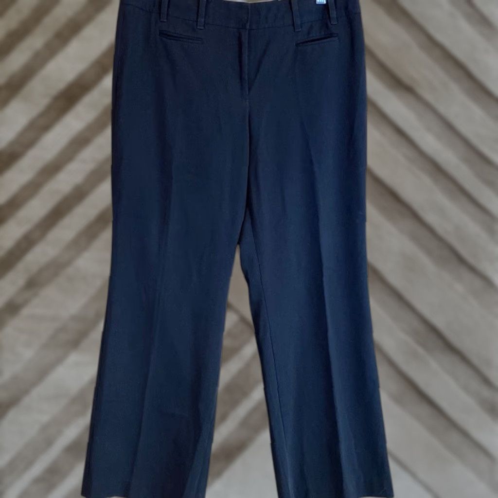 Loft VINTAGE LOFT Ann Taylor LOFT Womens Pants Black Mid Rise Wide-Leg Stretch 10P Size 24" / US 00 / IT 34 - 1 Thumbnail