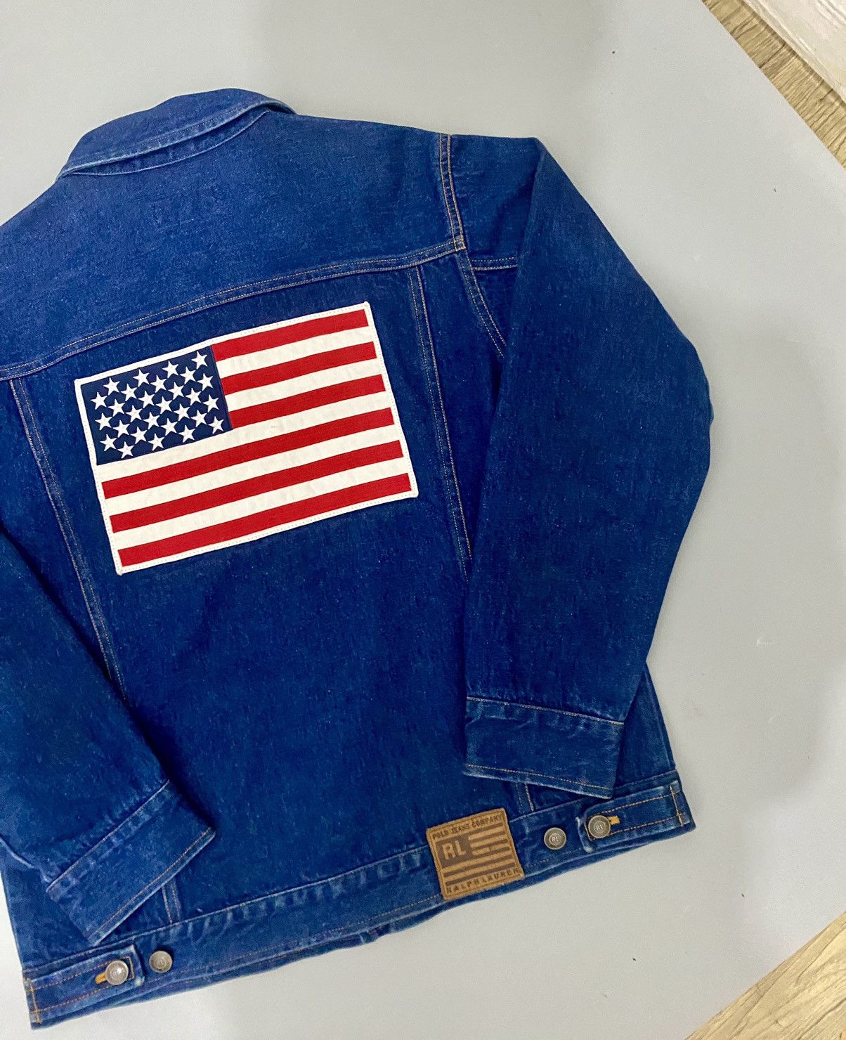 Ralph Lauren 💥American Flag💥Vintage Ralph Laurent Denim Jacket Size US M / EU 48-50 / 2 - 3 Thumbnail