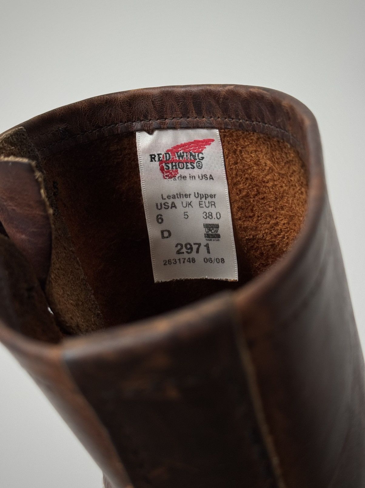 Red Wing Red Wing 2971 USA Engineer Brown Faded Leather Boots Size US 6 / EU 39 - 8 Thumbnail