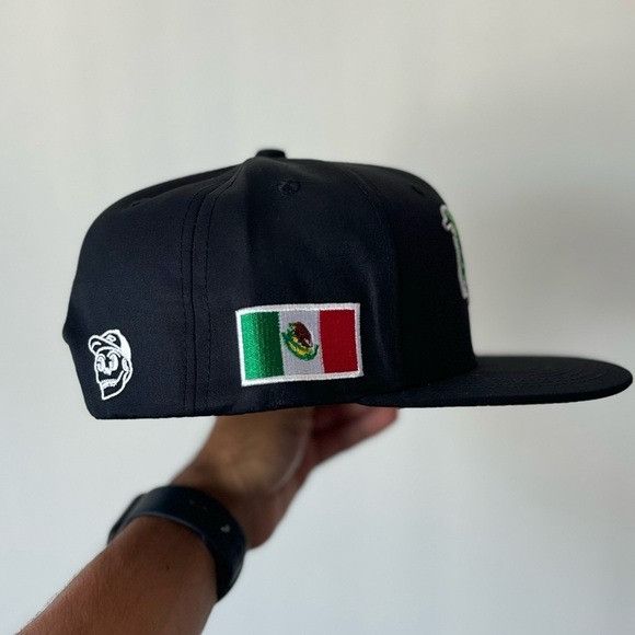 Designer NEW ROOSTER VIVA MEXICO BLACK FLAT BILL SNAPBACK HAT Size ONE SIZE - 2 Thumbnail