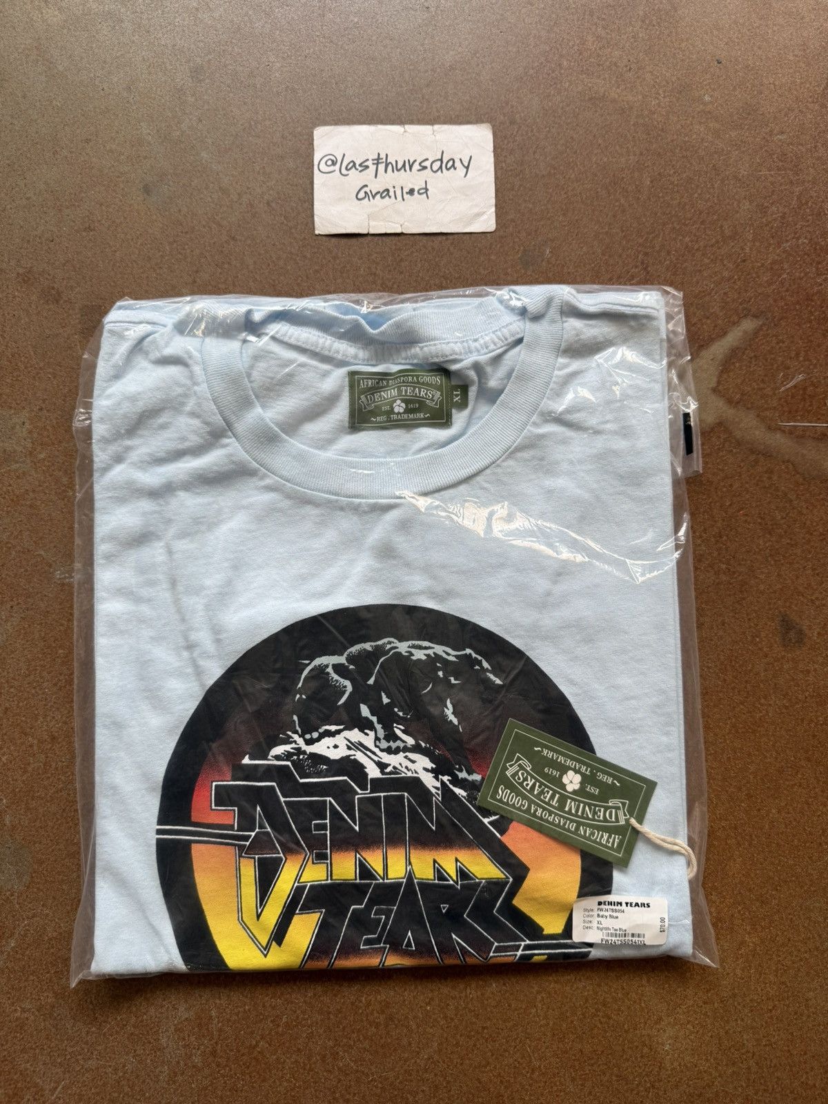 DENIM TEARS Denim Tears Nightlife Tee Baby Blue XL Size US XL / EU 56 / 4 - 3 Thumbnail