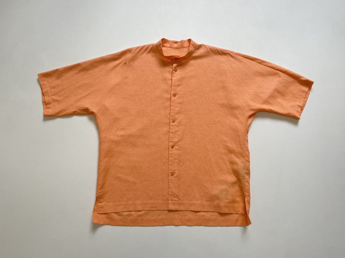 Pleats Please Issey Miyake Coral Orange Curved Sleeve Shirt Size US M / EU 48-50 / 2 - 2 Thumbnail