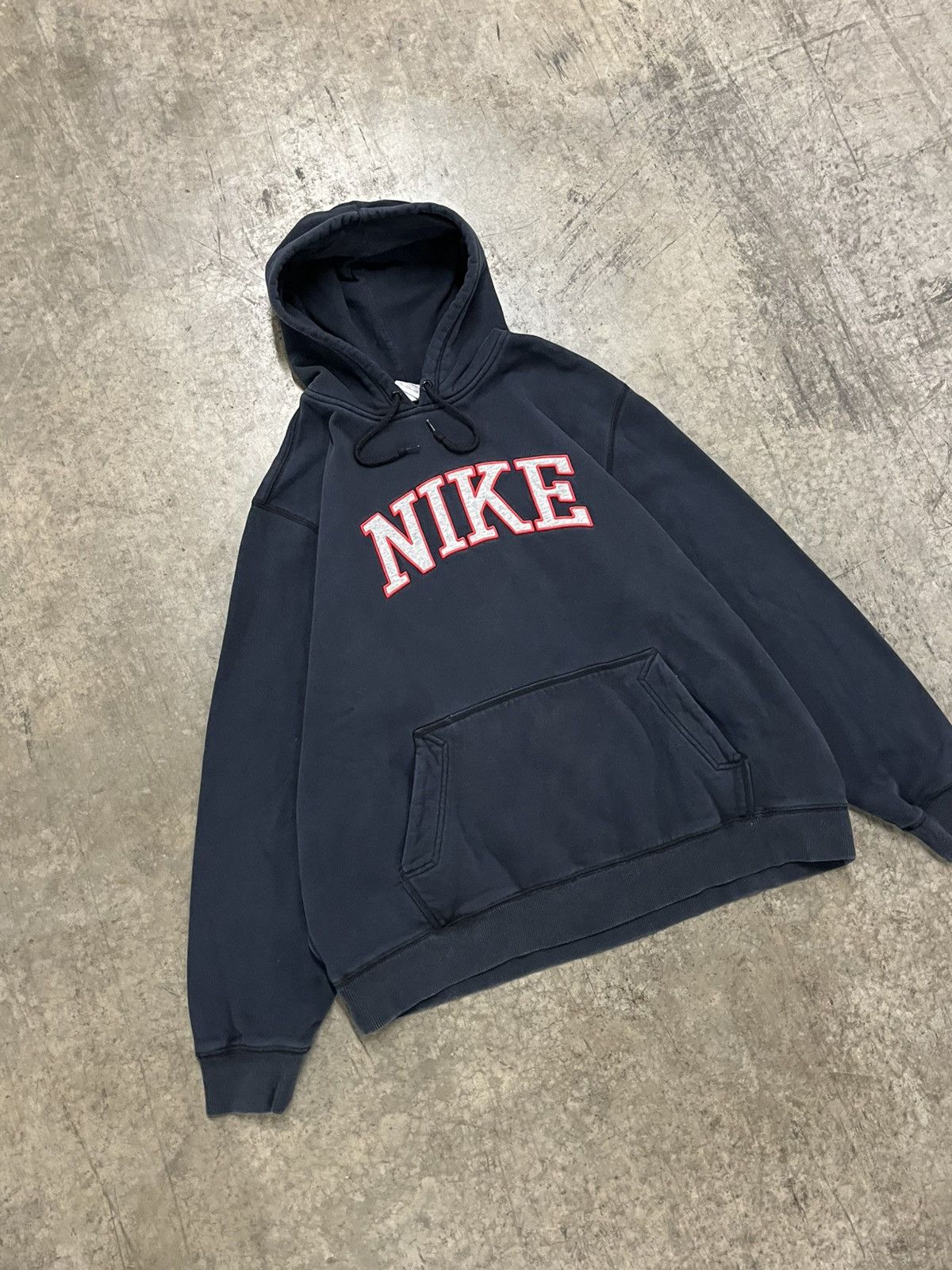 Nike × Vintage Nike spell out boxy fit hoodie streetwear hype rare skater Size US XXL / EU 58 / 5 - 2 Thumbnail