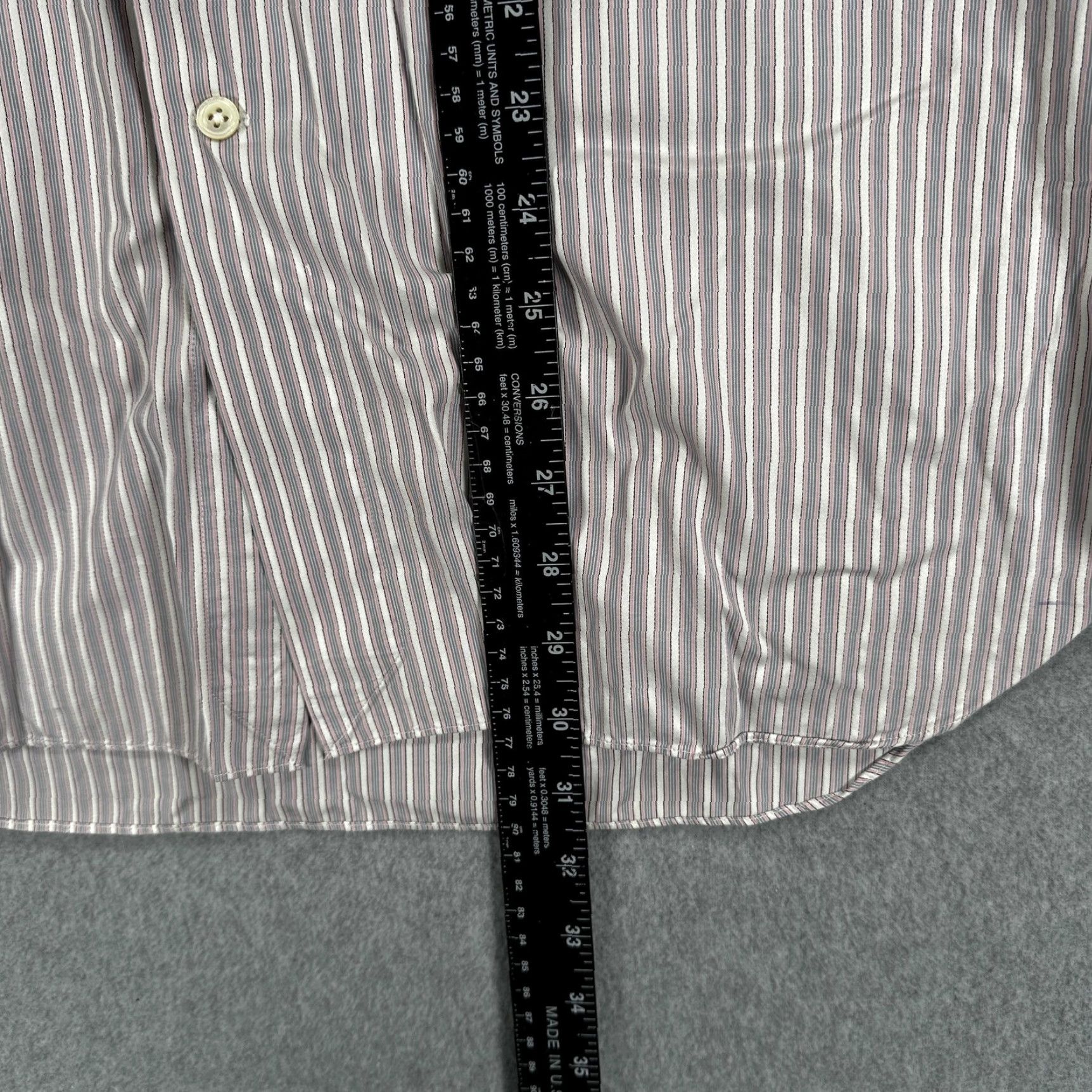 Ermenegildo Zegna Ermenegildo Zegna Dress Shirt Mens 41/16 Gray Stripe Spread Collar Long Sleeve Size 42R - 5 Thumbnail
