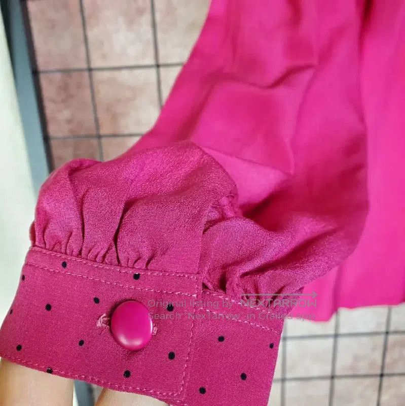 Dior Dior Pink Silk Dot Long Sleeve Blouse . Size M / US 6-8 / IT 42-44 - 6 Thumbnail