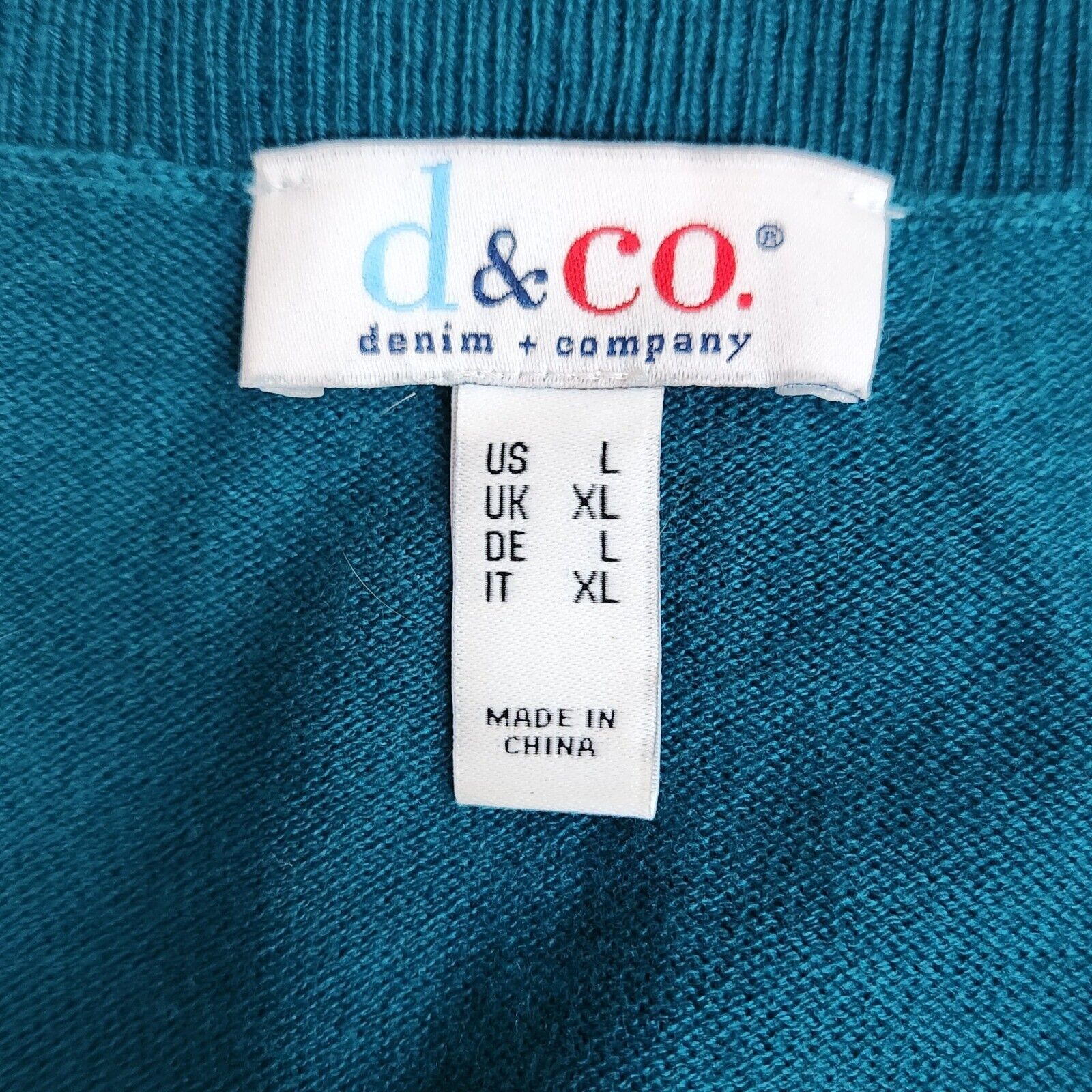 Denim & Co. Denim & Co. V-Neck Pullover Sweater Spruce BlueGreen Large Size L / US 10 / IT 46 - 2 Thumbnail