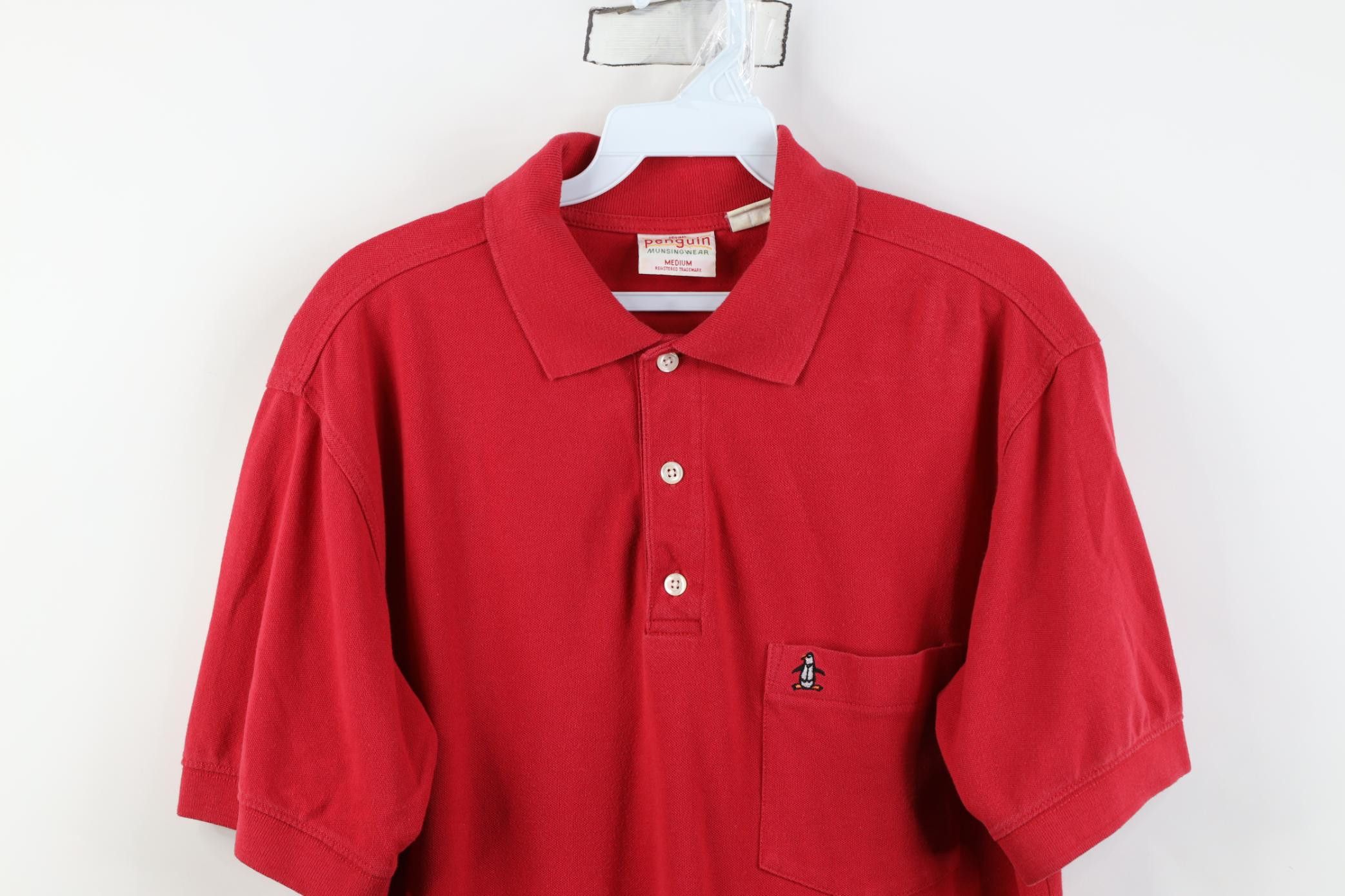 Vintage Vintage 80s 90s Streetwear Penguin Knit Golf Polo Shirt Red Size US M / EU 48-50 / 2 - 2 Thumbnail