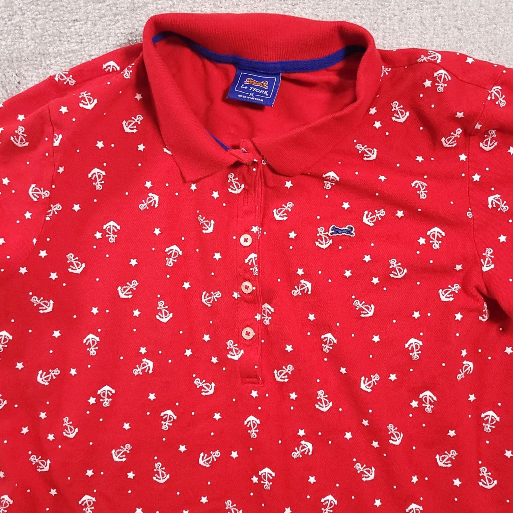 Vintage VINTAGE Le Tigre Polo Shirt Tiger Logo Women's XL Red Anchor Stars Pima Cotton Stretch Size XL / US 12-14 / IT 48-50 - 3 Thumbnail