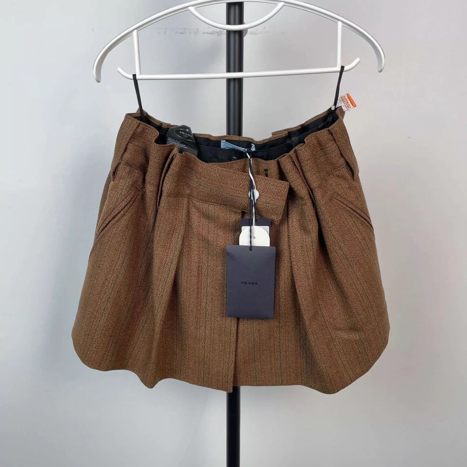 Prada Prada NWT fine stripes Mouliné wool mini skirt 40 Size 27" / US 4 / IT 40 - 1 Thumbnail