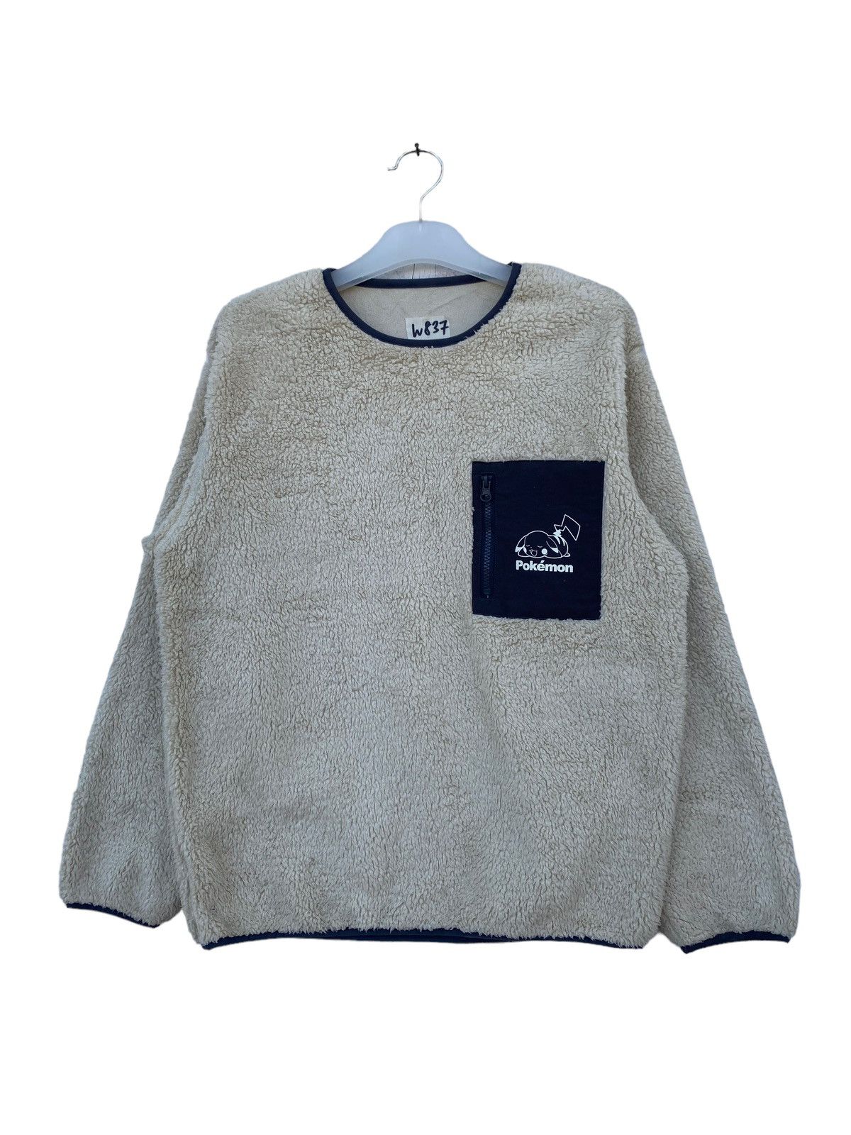 image of Gu Uniqlo X Pokemon Deep Pile Sweater in Cream, Men's (Size Medium)