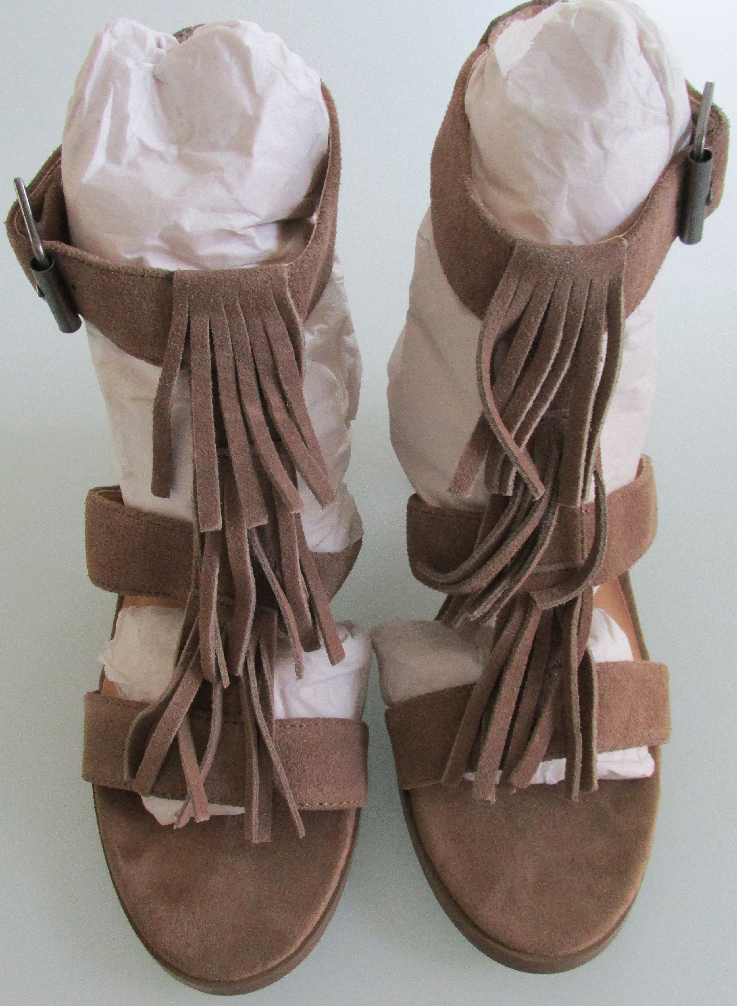 Other Sole Society Suede Open Toe Fringe Heels Size 8M Size US 8 / IT 38 - 2 Thumbnail